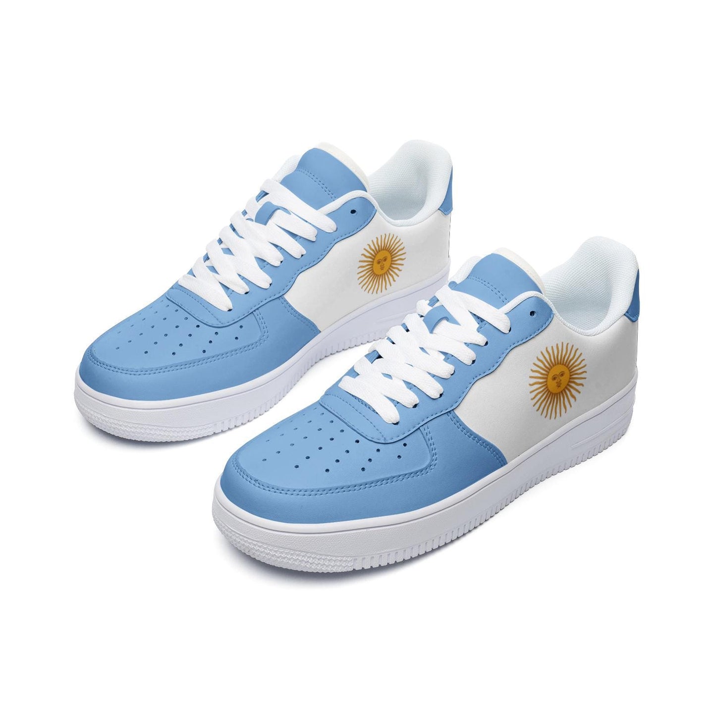 Argentina Flag Sneakers Argentina Unisex Low Top Vegan Leather Sneakers