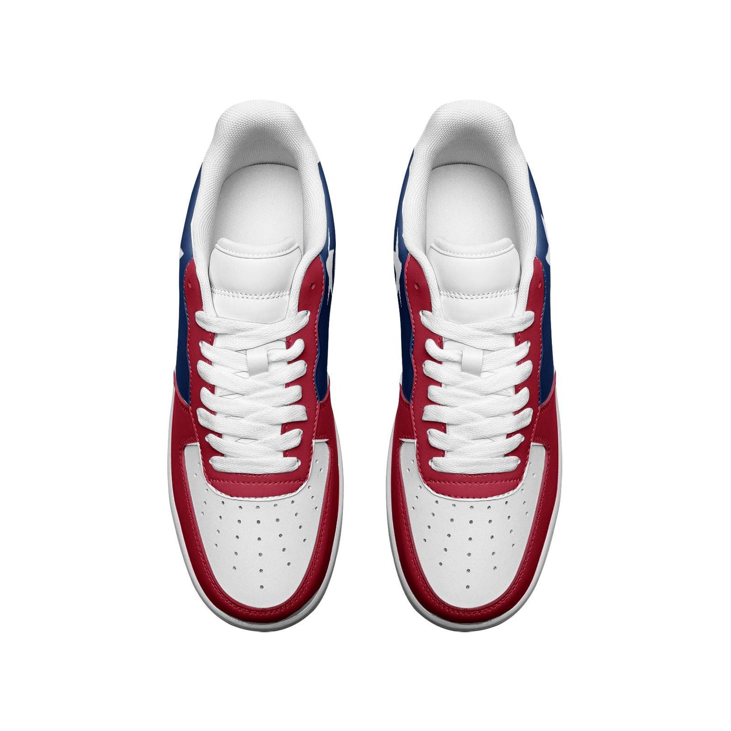 Texas Flag Sneakers, Texas Colors Unisex Low Top Vegan Leather Sneakers
