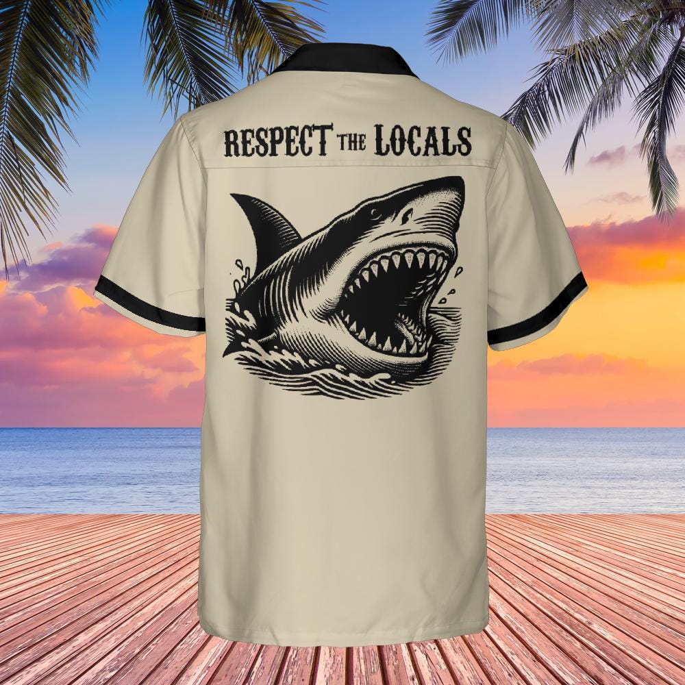 Shark Button Down Shirt with Pocket, Shark Short-sleeve Hawaiian Shirt Beach Lover Ocean Life