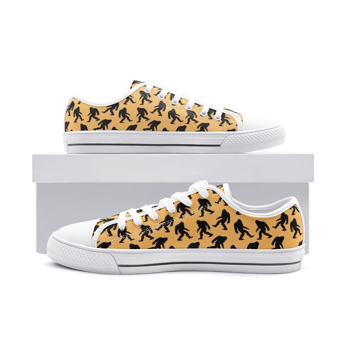 Bigfoot Sneakers - Unisex Yellow Low Top Canvas Shoes