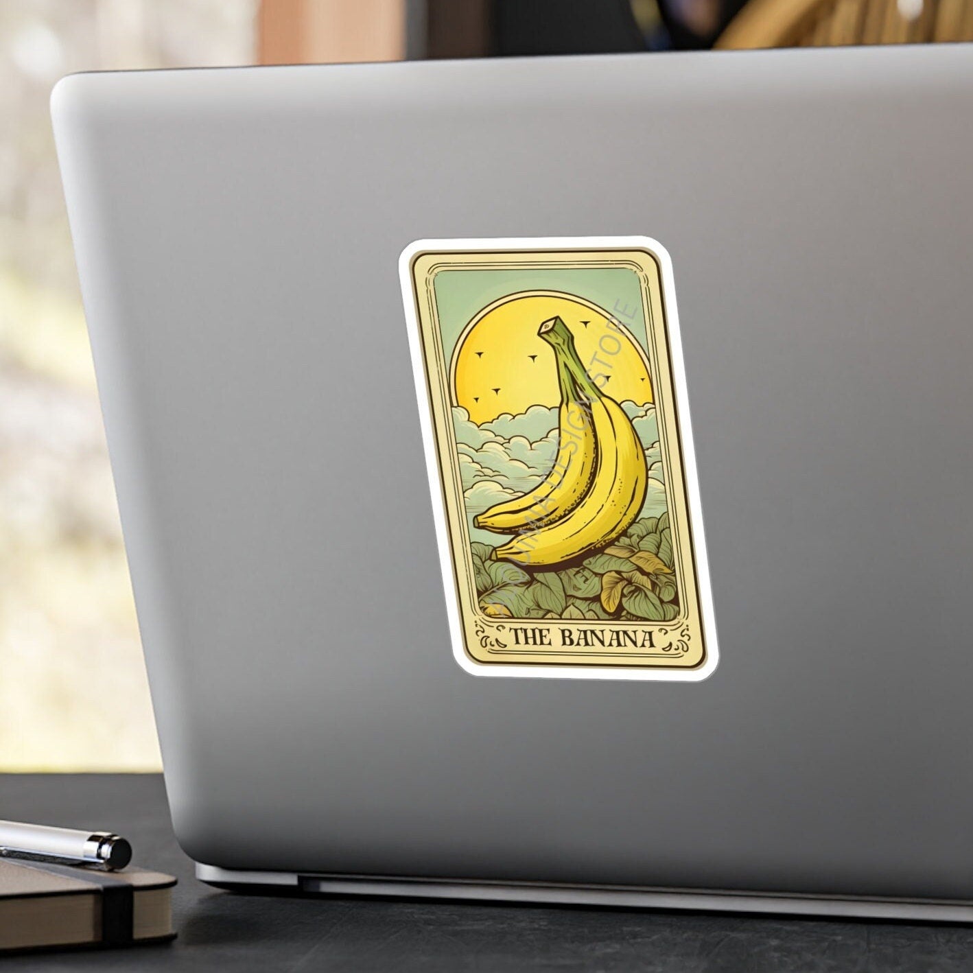 Banana Tarot Card Sticker - Waterproof Vinyl Banana Sticker 3 x 4