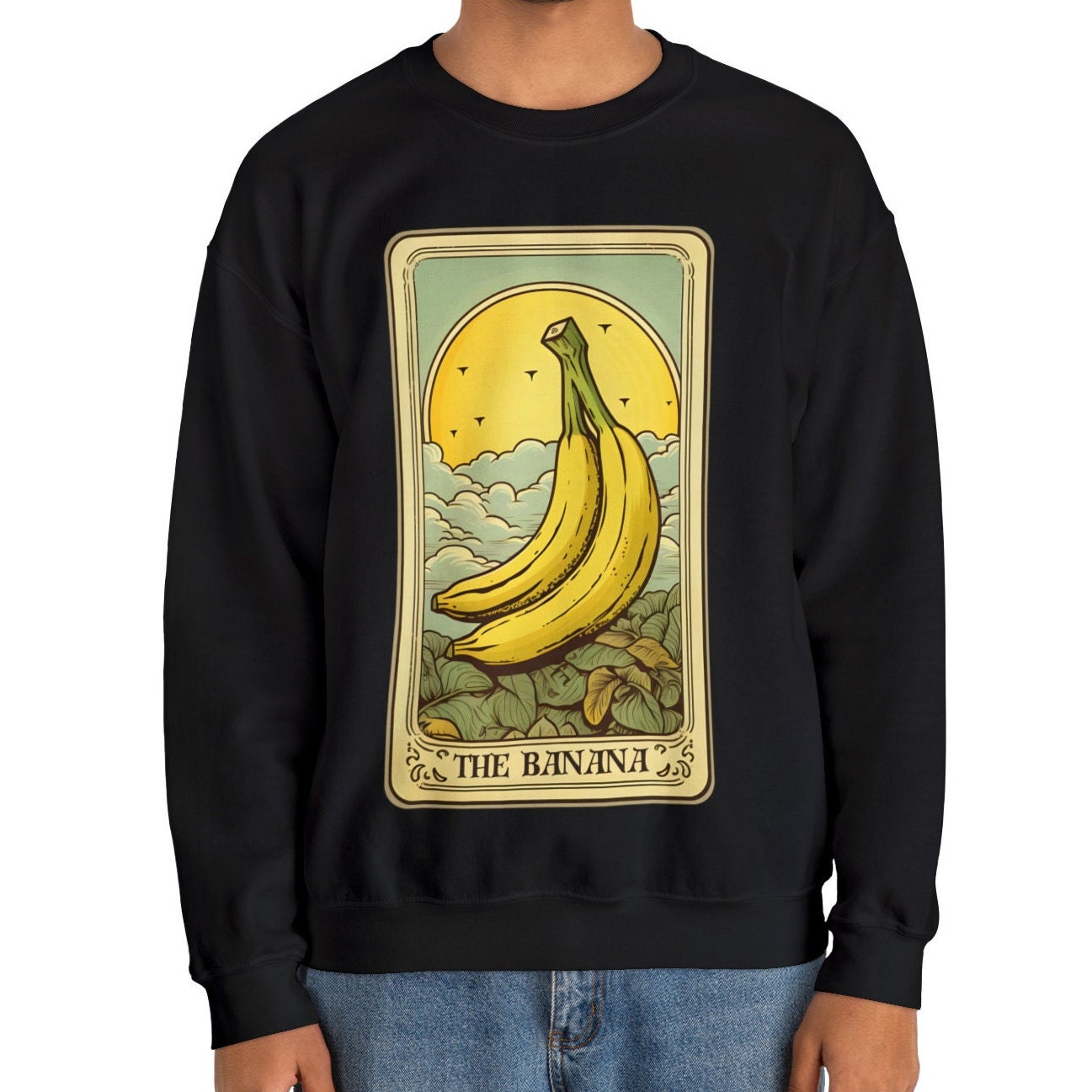 Banana Sweatshirt, The Banana Tarot Card Sweatshirt, Banana Lover Gifts Fruit