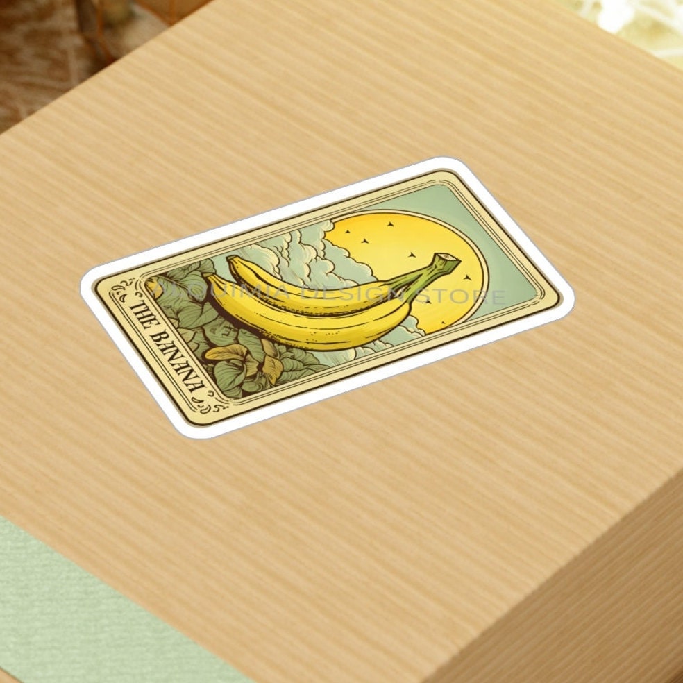 Banana Tarot Card Sticker - Waterproof Vinyl Banana Sticker 3 x 4