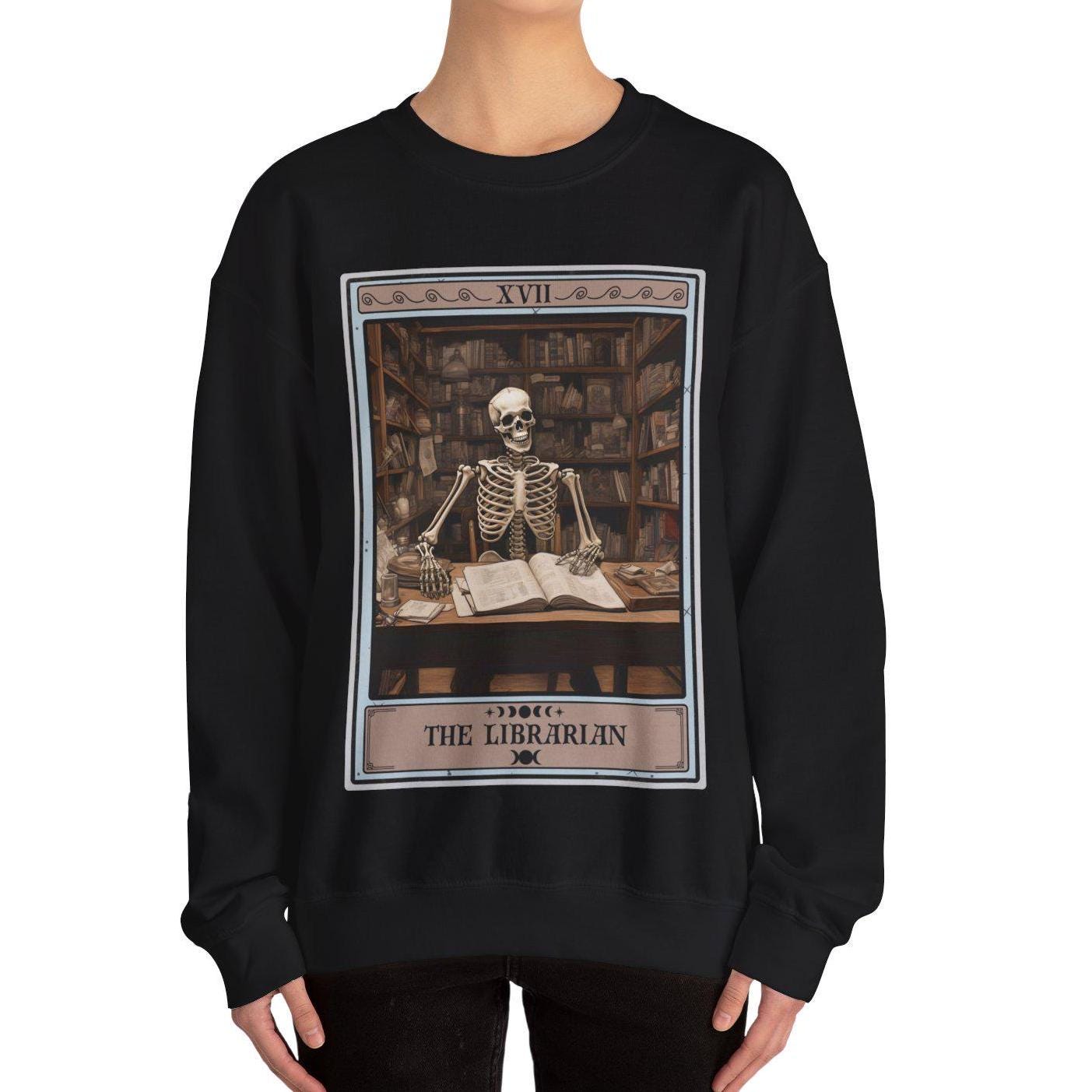 The Librarian Tarot Card Sweatshirt, Book Lover Reading Sweater