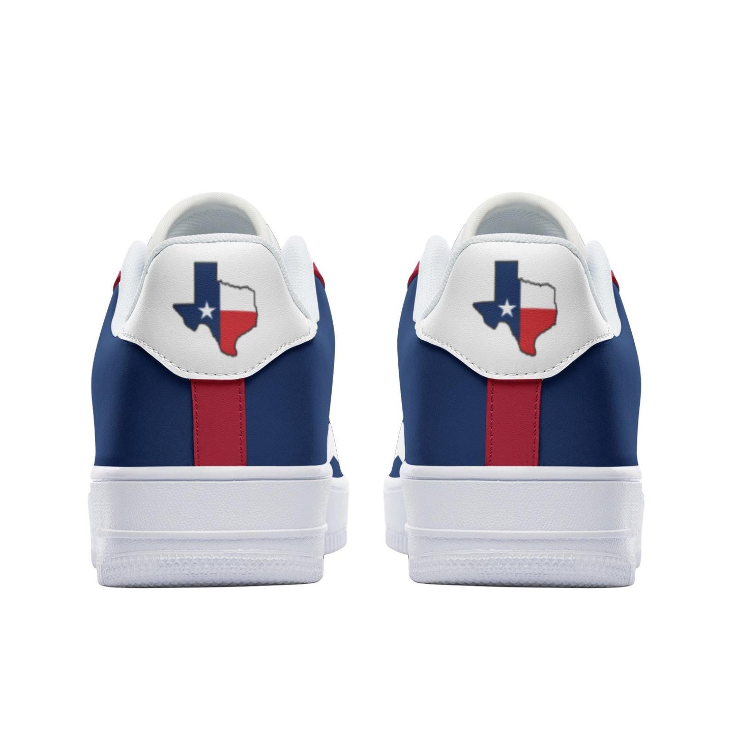 Texas Flag Sneakers, Texas Colors Unisex Low Top Vegan Leather Sneakers