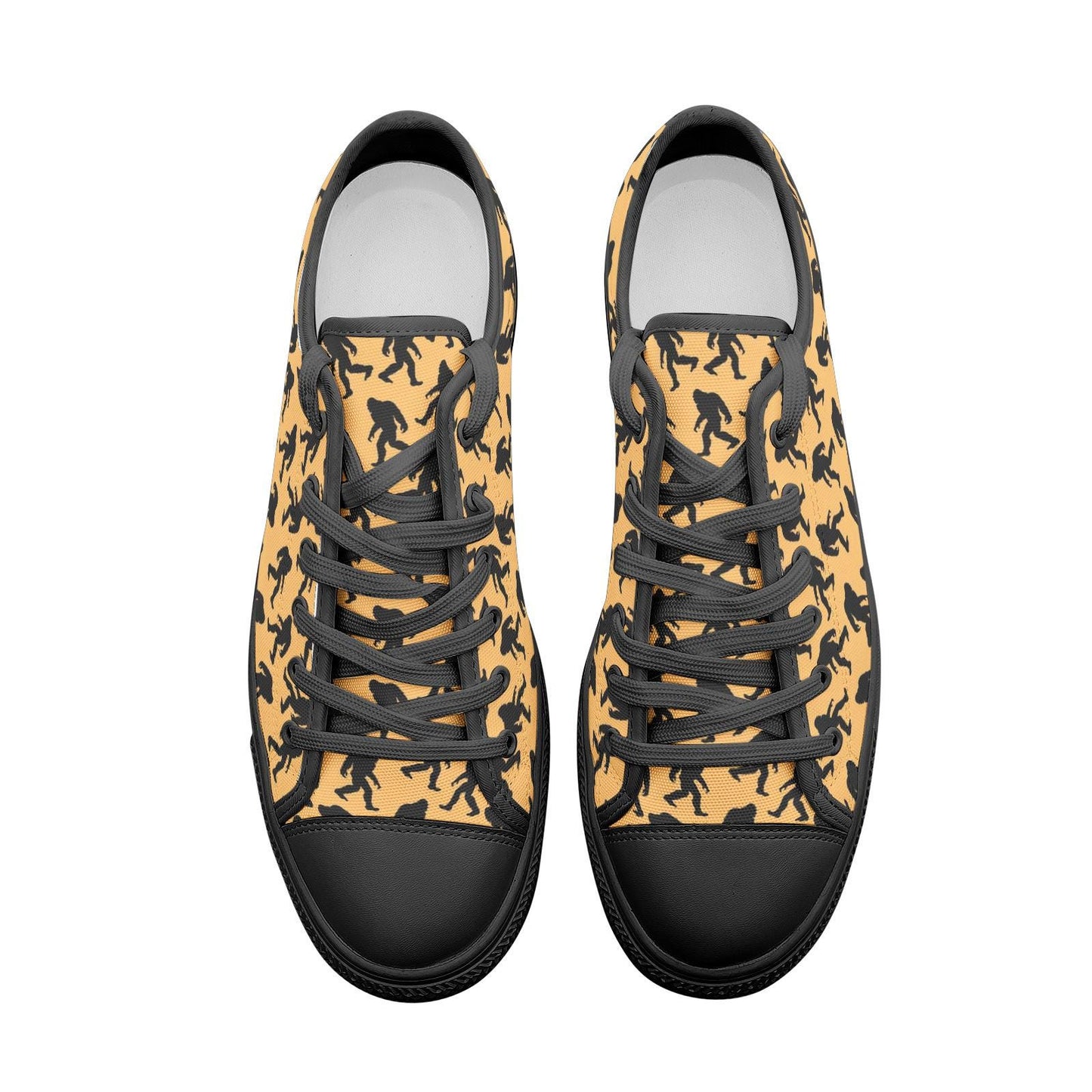 Bigfoot Sneakers - Unisex Yellow Low Top Canvas Shoes