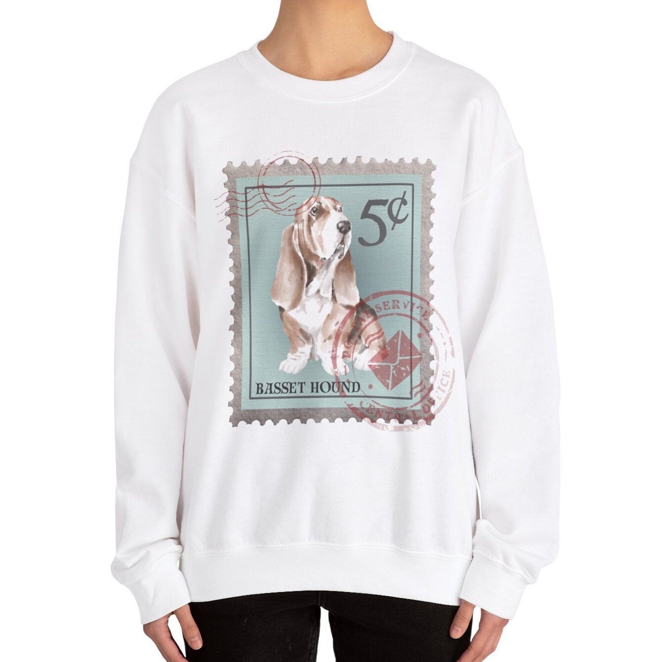 Basset Hound Sweatshirt - Cute Basset Mom Crew Neck Gift