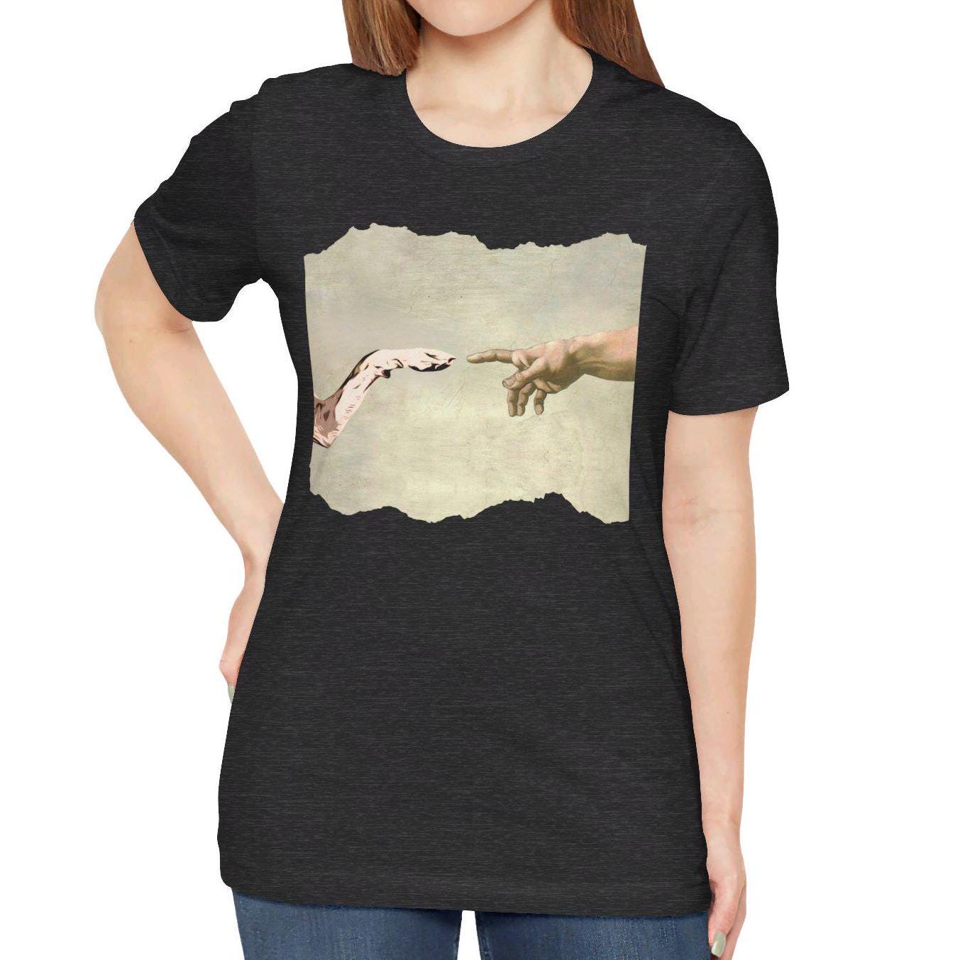 Dog Lover Shirt - Human Hand and Paw Design