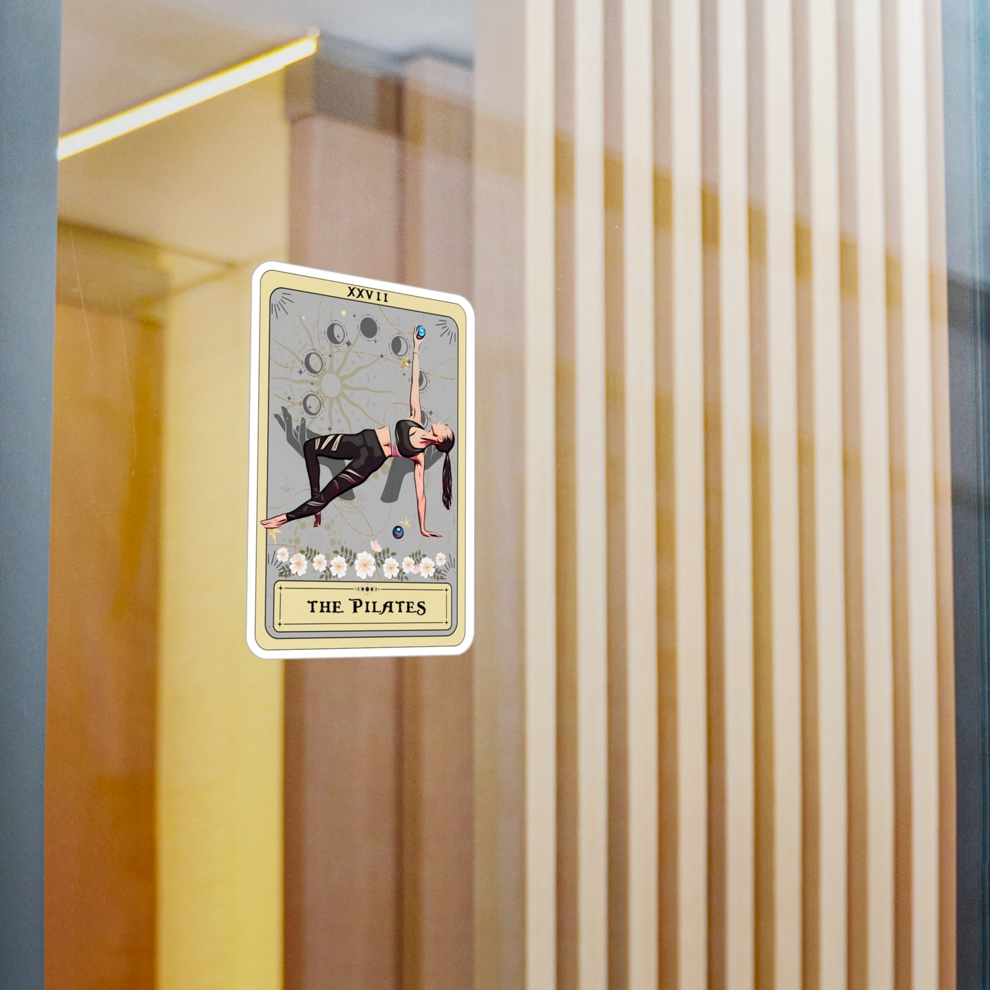 The Pilates Tarot Card Sticker, Pilates Pose
