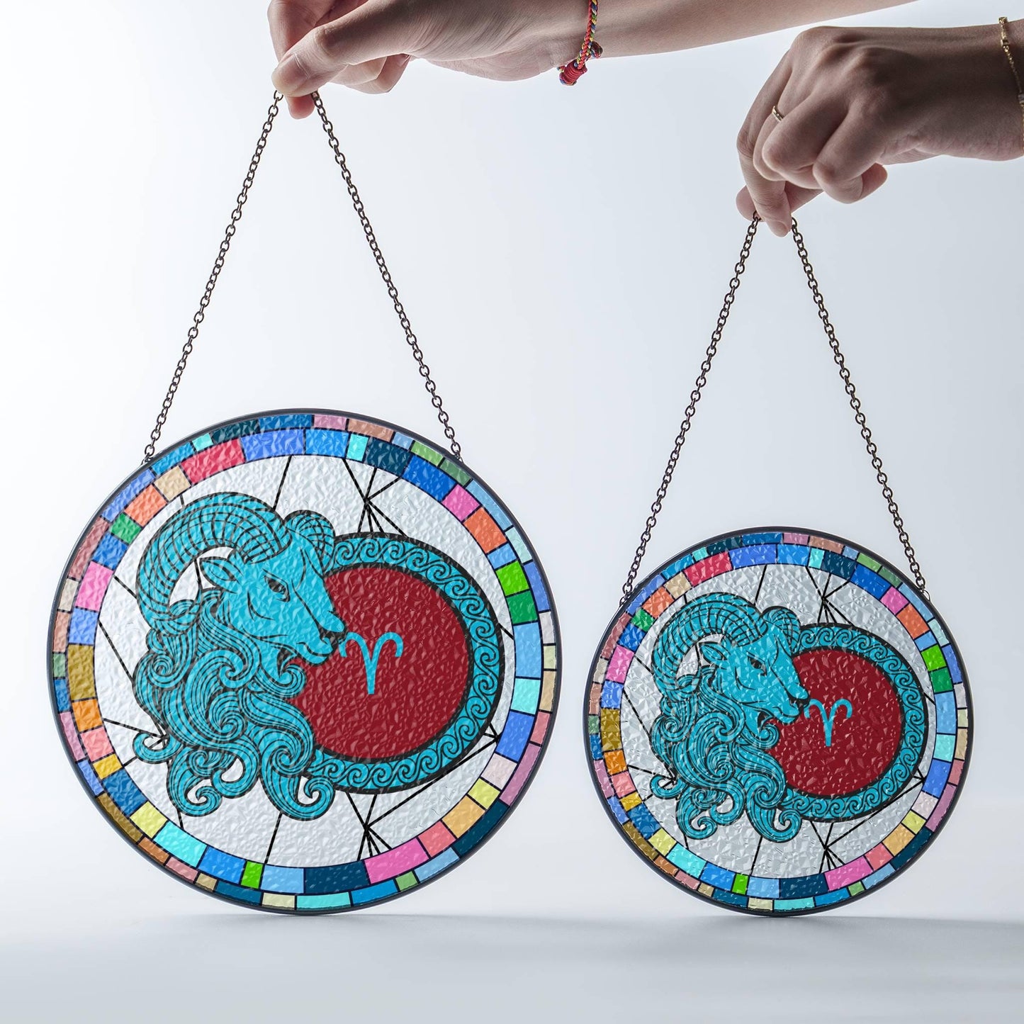 Aries Stained Glass Zodiac SunCatcher LightCatcher Aries Window Hanging