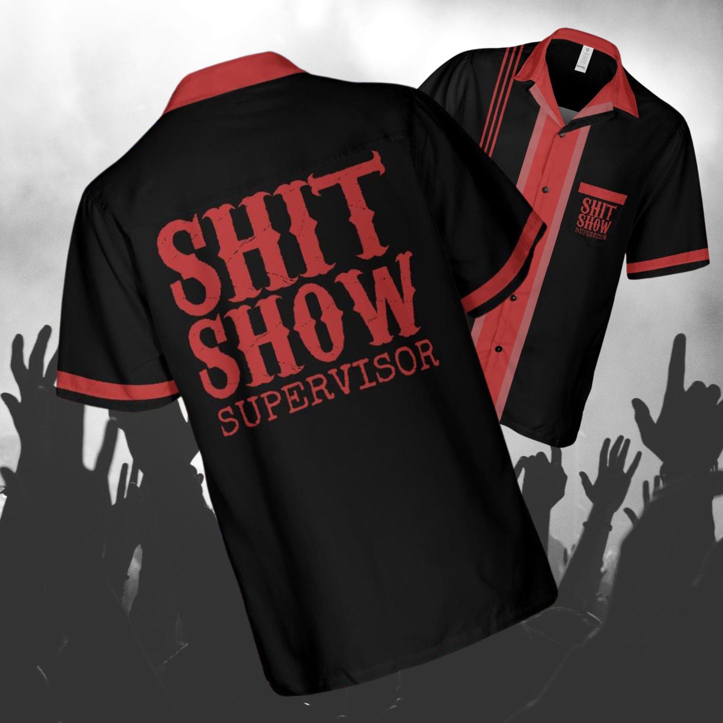 Sh!t Show Supervisor Button Down Shirt with Pocket, Boss Shirt Short-sleeve Hawaiian Shirt Manager