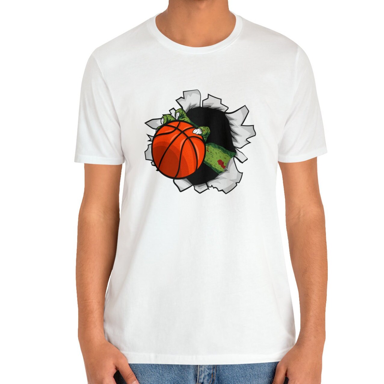 Zombie Basketball Halloween Shirt - Spooky Monster Tee