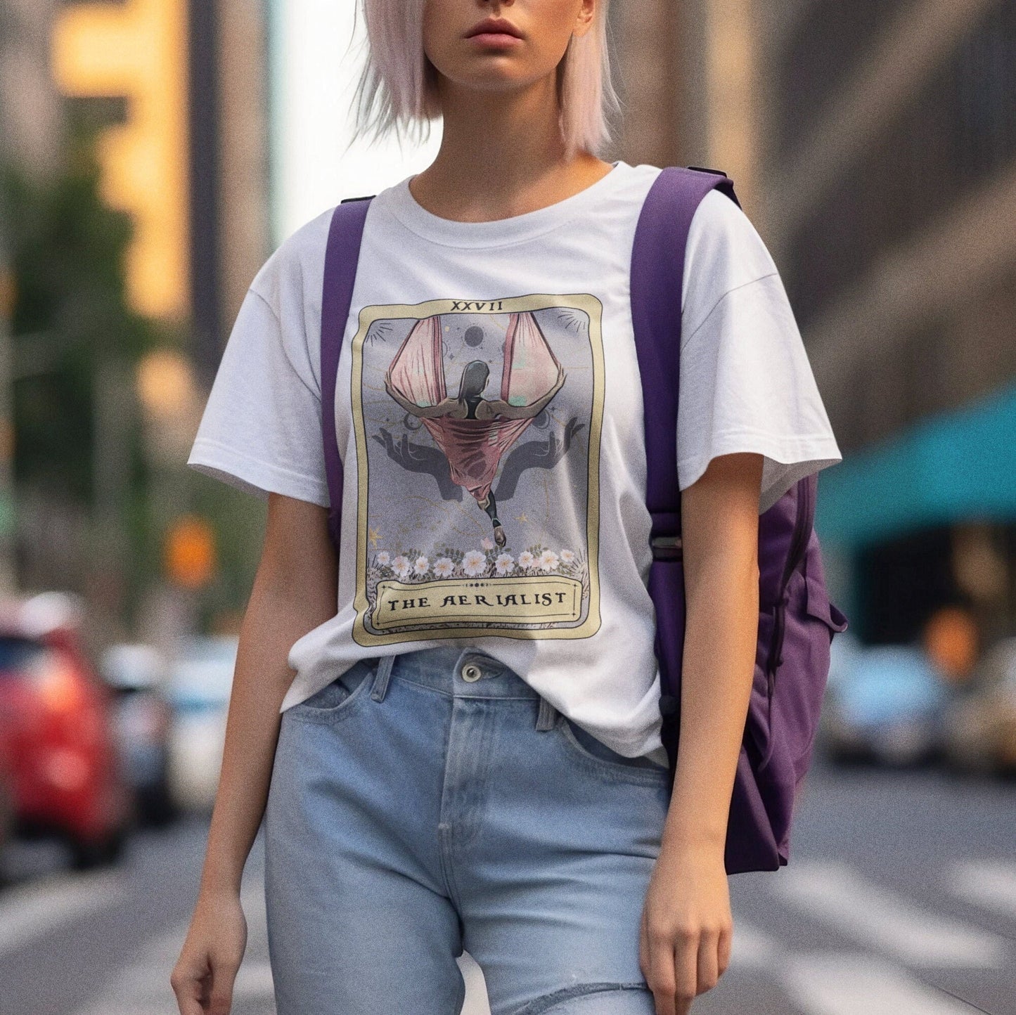 Aerialist Shirt, The Aerialist Tarot Card Shirt, Aerial Dancer Tshirt Hammock Aerial Dance Gift for Aerial Dancing