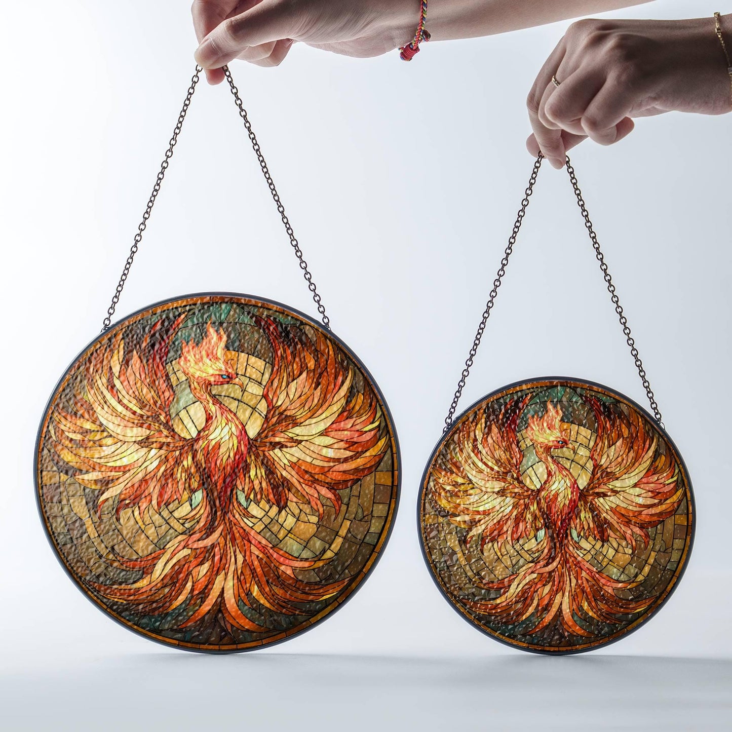 Phoenix Stained Glass SunCatcher Phoenix Bird Window Hanging New Home Decor