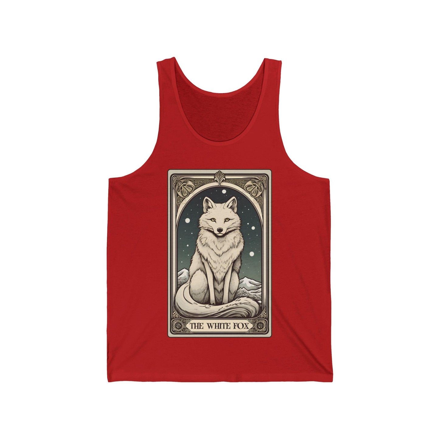 The White Fox Tarot Card Shirt, White Fox Shirt Arctic Fox Tank Top Wild Animal
