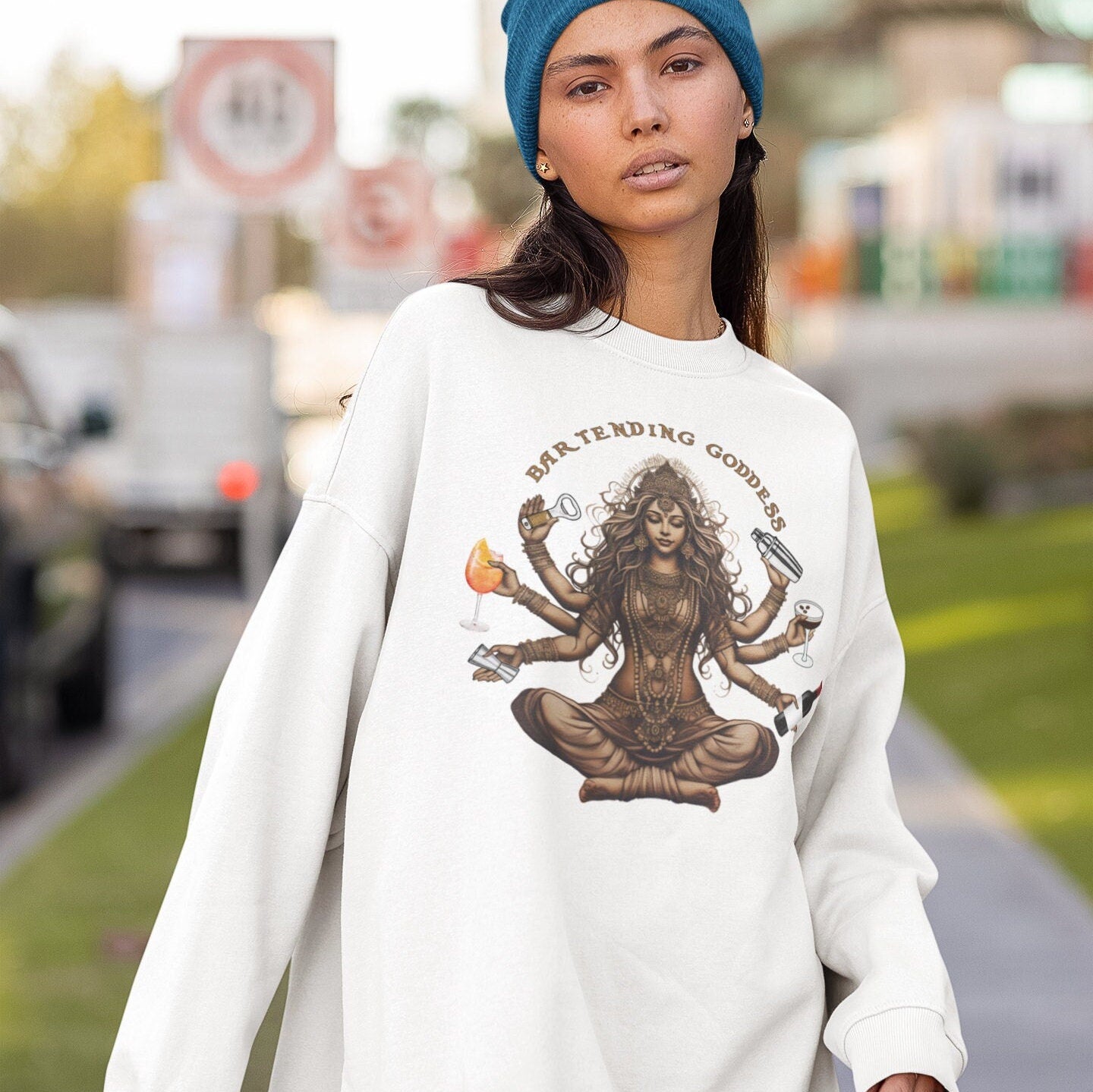 Bartender Sweatshirt - Bartending Goddess Gift for Women