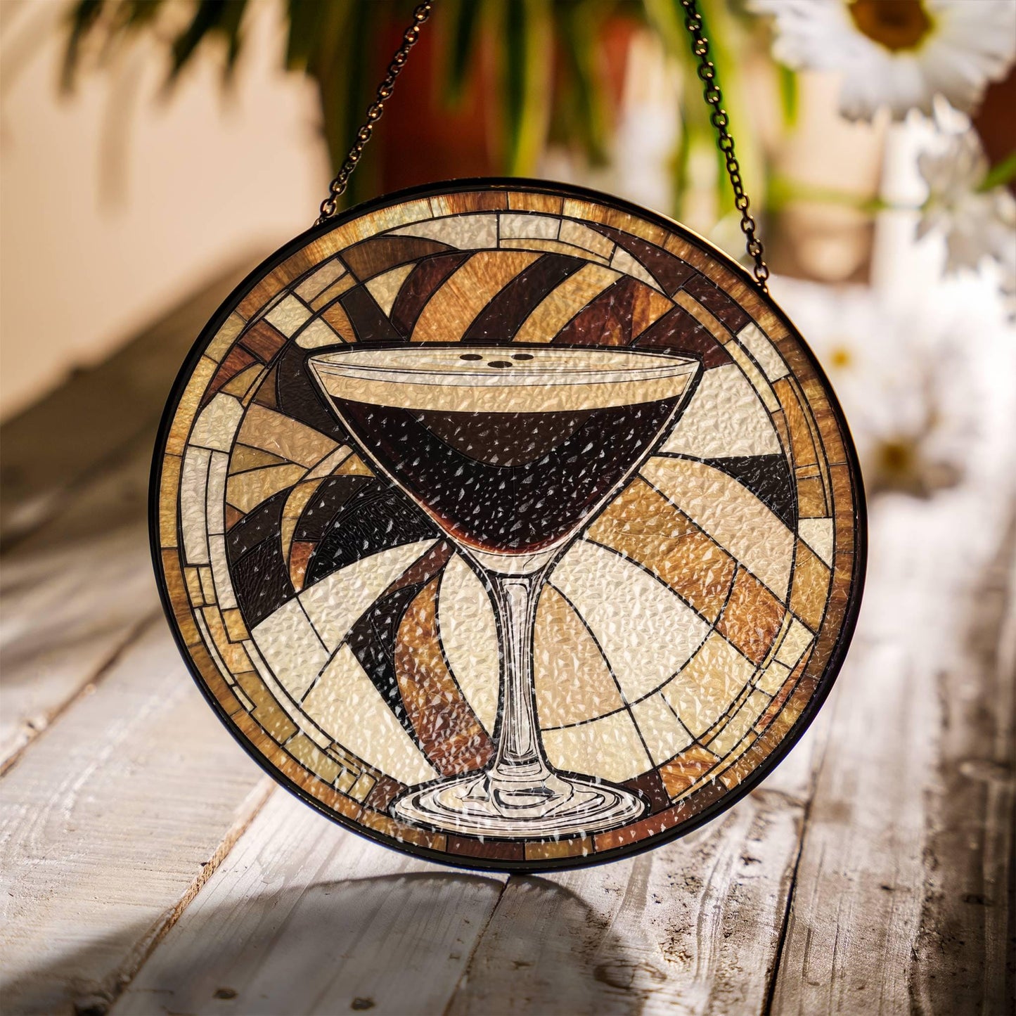 Espresso Martini Stained Glass SunCatcher Espresso Martini Lover Light Catcher