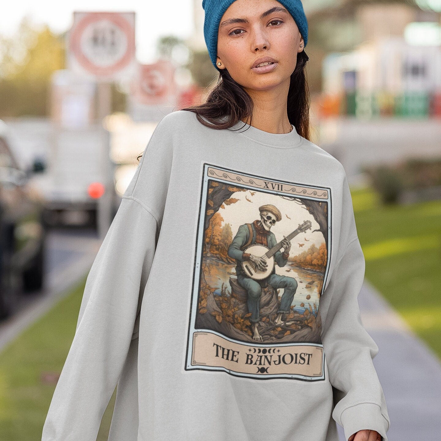 Banjo Sweatshirt - Banjoist Tarot Card Crew Neck Jumper