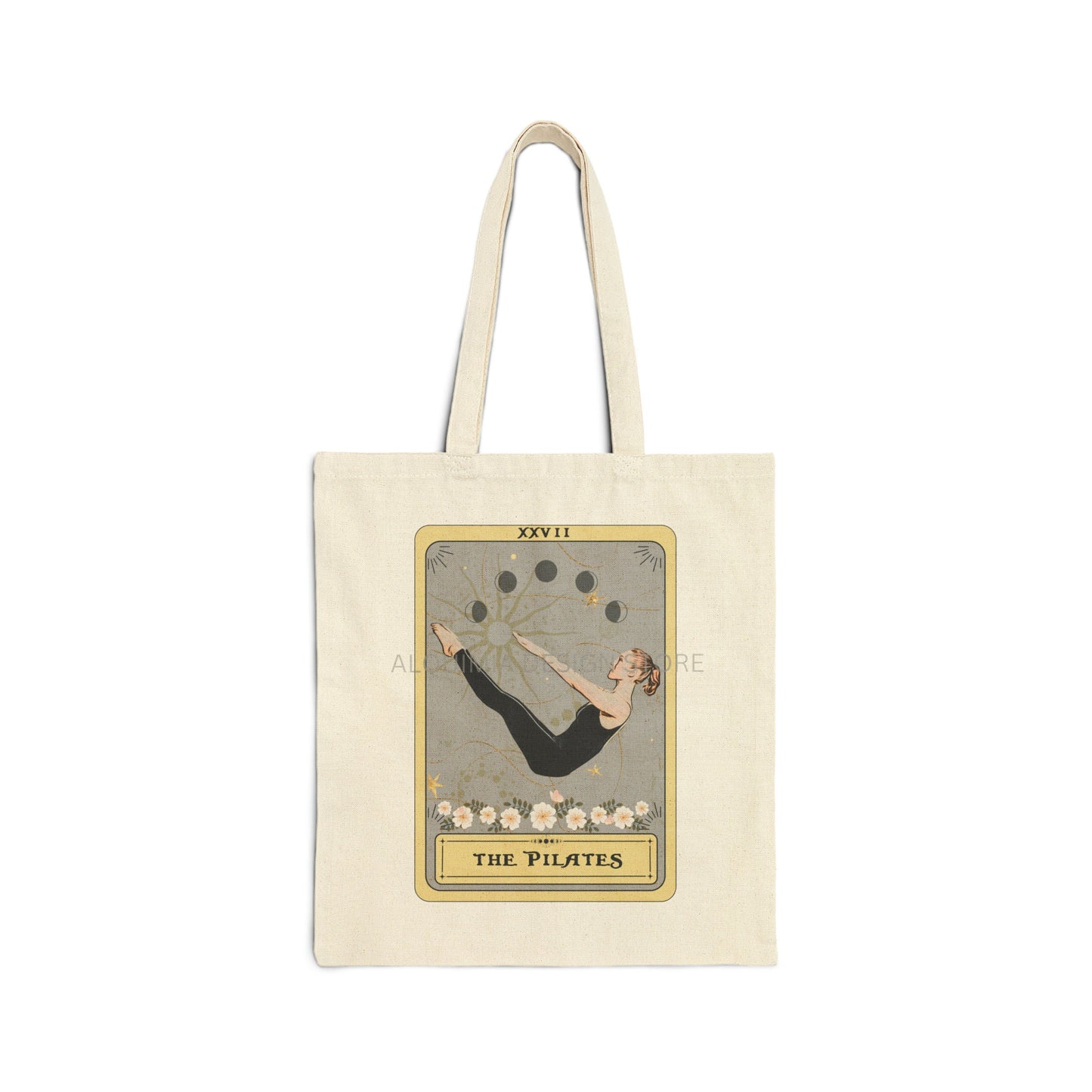 Pilates Tote Bag - Pilates Tarot Card Canvas Bag for Pilates Lovers