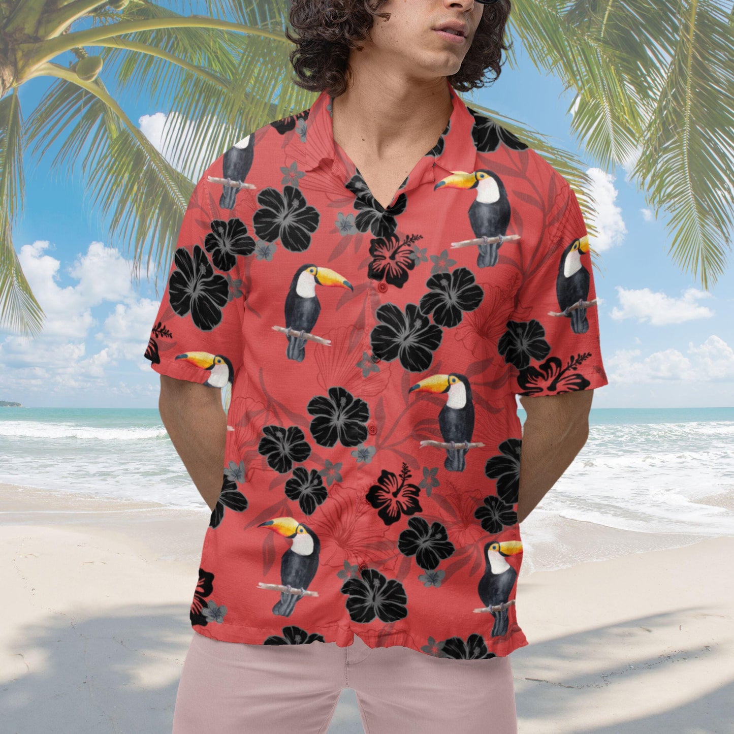 Toucan Hawaiian Shirt, Bird Lover Shirt Toucan Short-sleeve Hawaiian Shirt Birdwatching Shirt Bird Watching