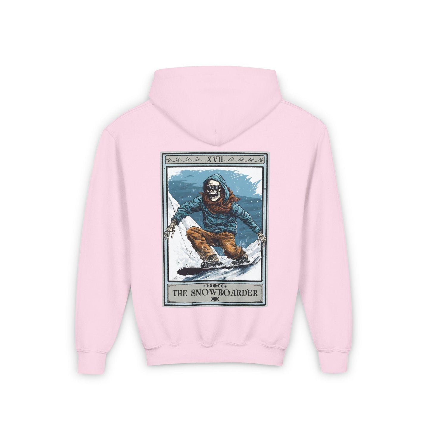 Snowboarder Tarot Youth Hoodie - Skeleton Design Sweatshirt