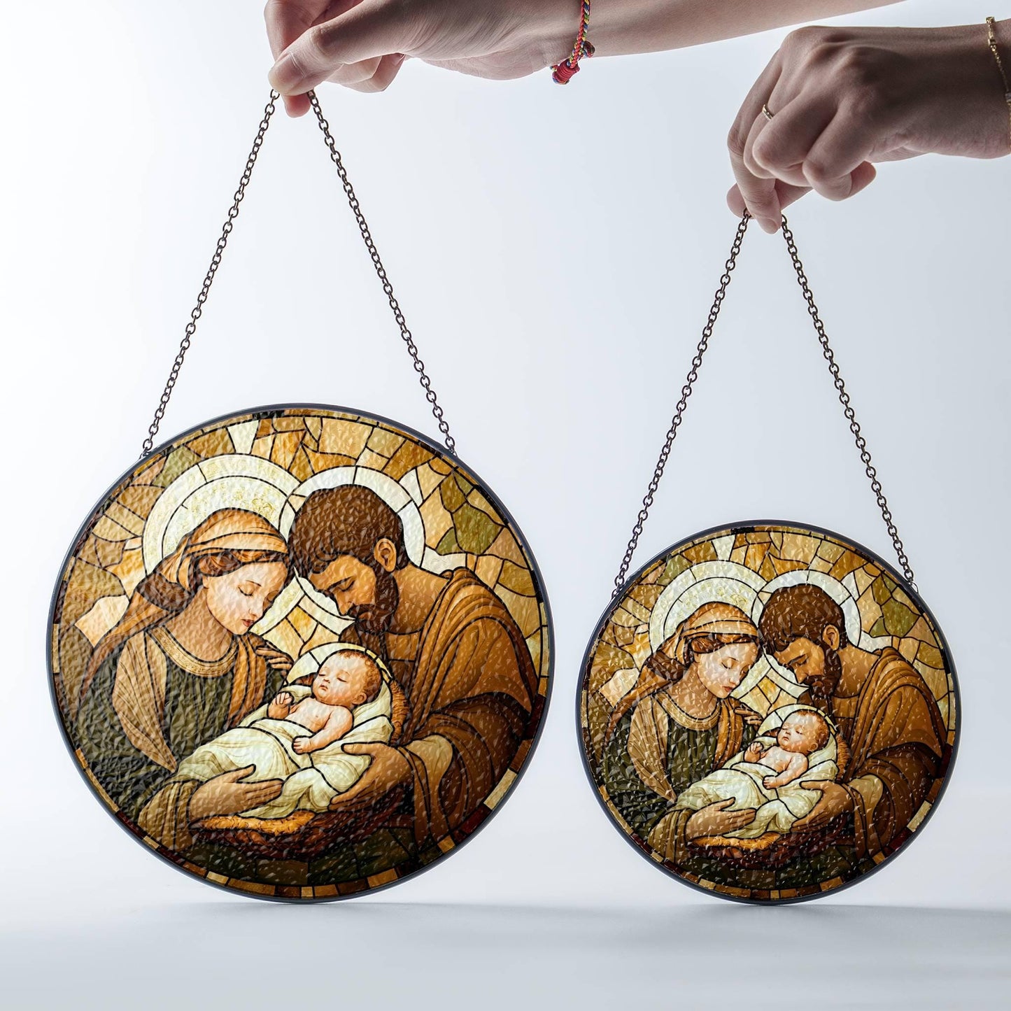 Nativity Stained Glass Nativity Scene Suncatcher Christian Jesus Art