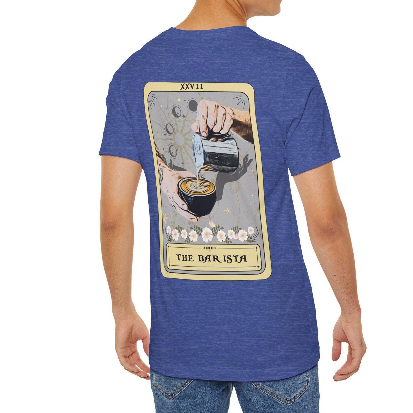 Barista Tarot Card Shirt - Back Print Coffee Lover Gift