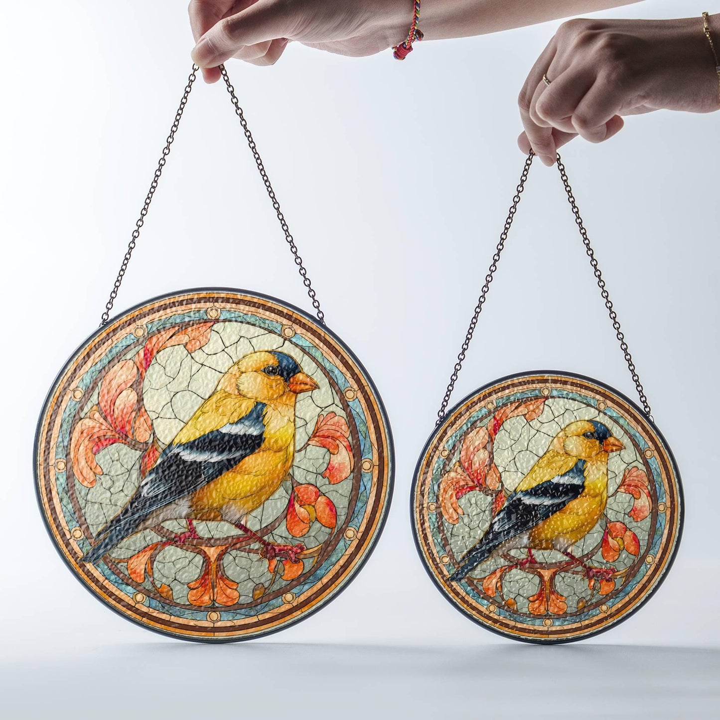 Goldfinch Stained Glass Sun Catcher - Bird Lover Window Decoration Art