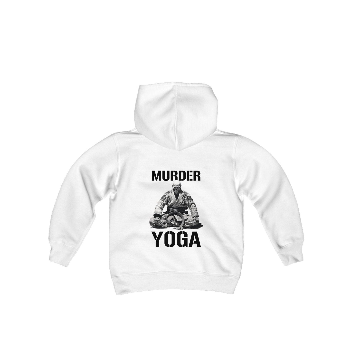 Jiu Jitsu Youth Hoodie, Murder Yoga JiuJitsu Skeleton YOUTH SIZE Hooded