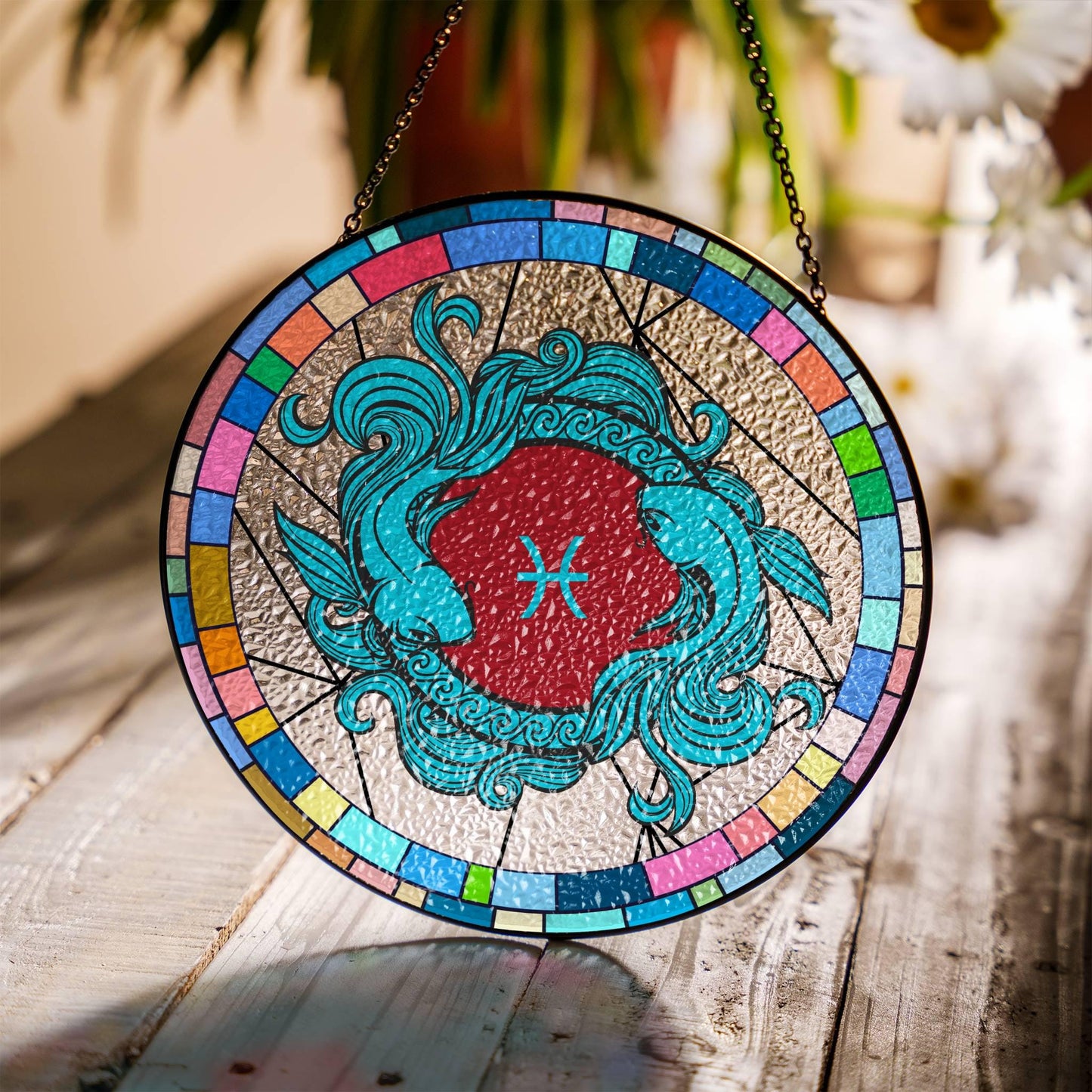 Gemini Stained Glass Zodiac SunCatcher LightCatcher Gemini Window Hanging