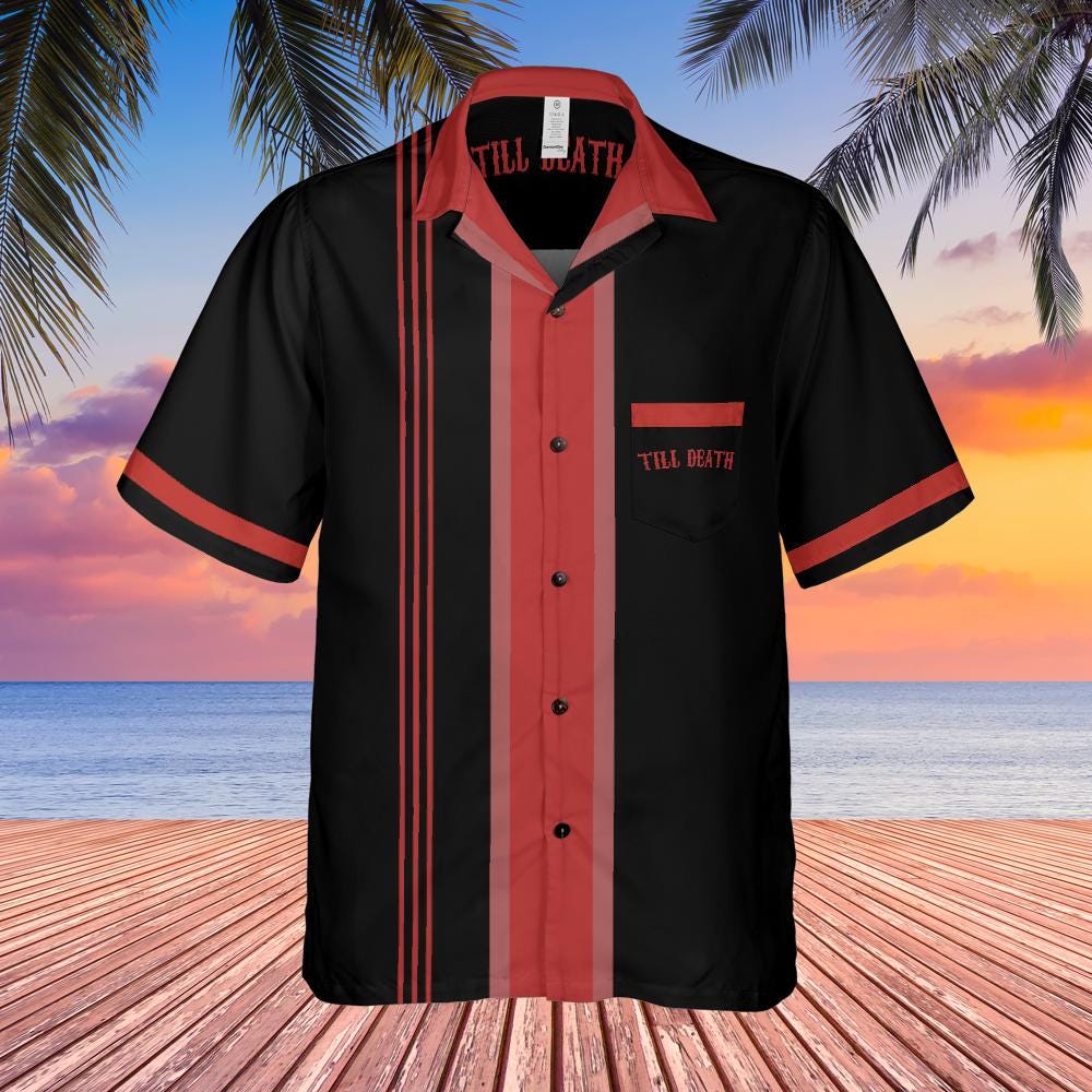 Bride Groom Bowling Shirts - Rockabilly Hawaiian Honeymoon Outfits