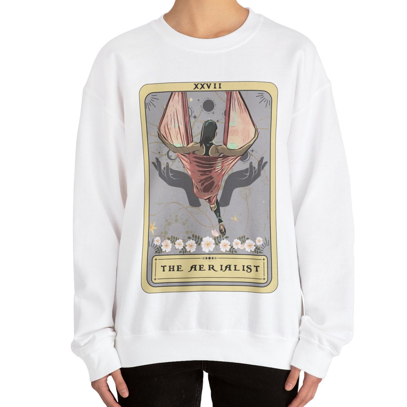 Aerialist Sweatshirt, The Aerialist Tarot Card Sweatshirt Aerial Dance Lover