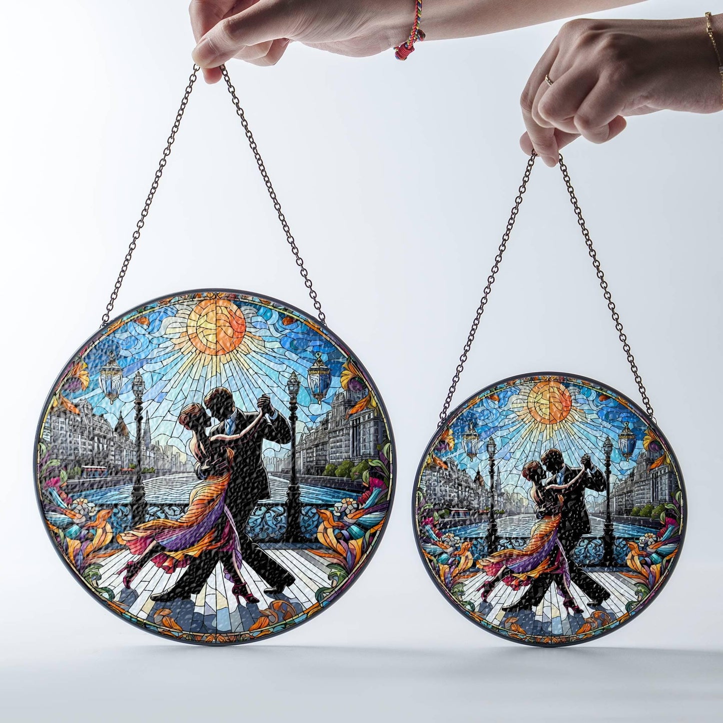 Tango Dancing Stained Glass SunCatcher Tango Window Hanging Tango Dancing