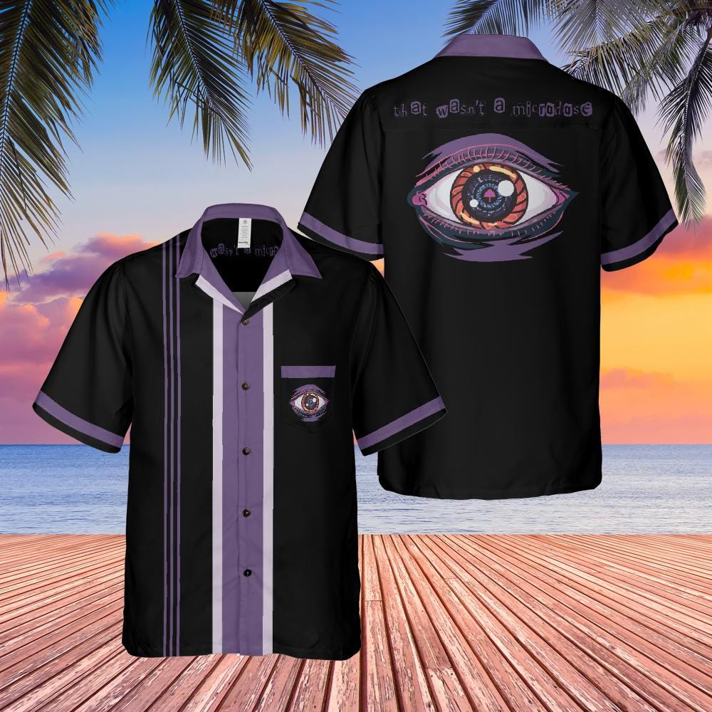 That Wasn't a Microdose Button Up Shirt with Pocket, Rave Shirt Festival Hawaiian Shirt Rockabilly Bowling Shirt
