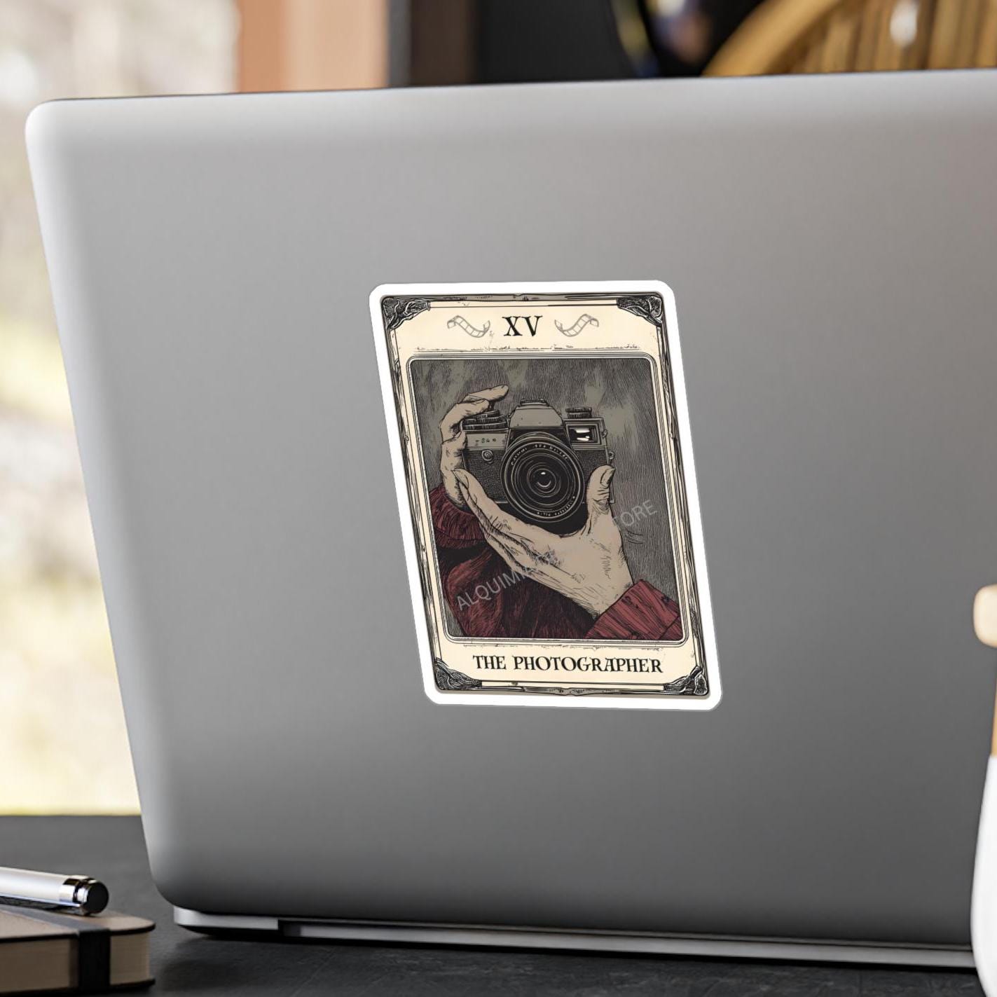 Photographer Tarot Card Sticker - Waterproof Vinyl Laptop Decal