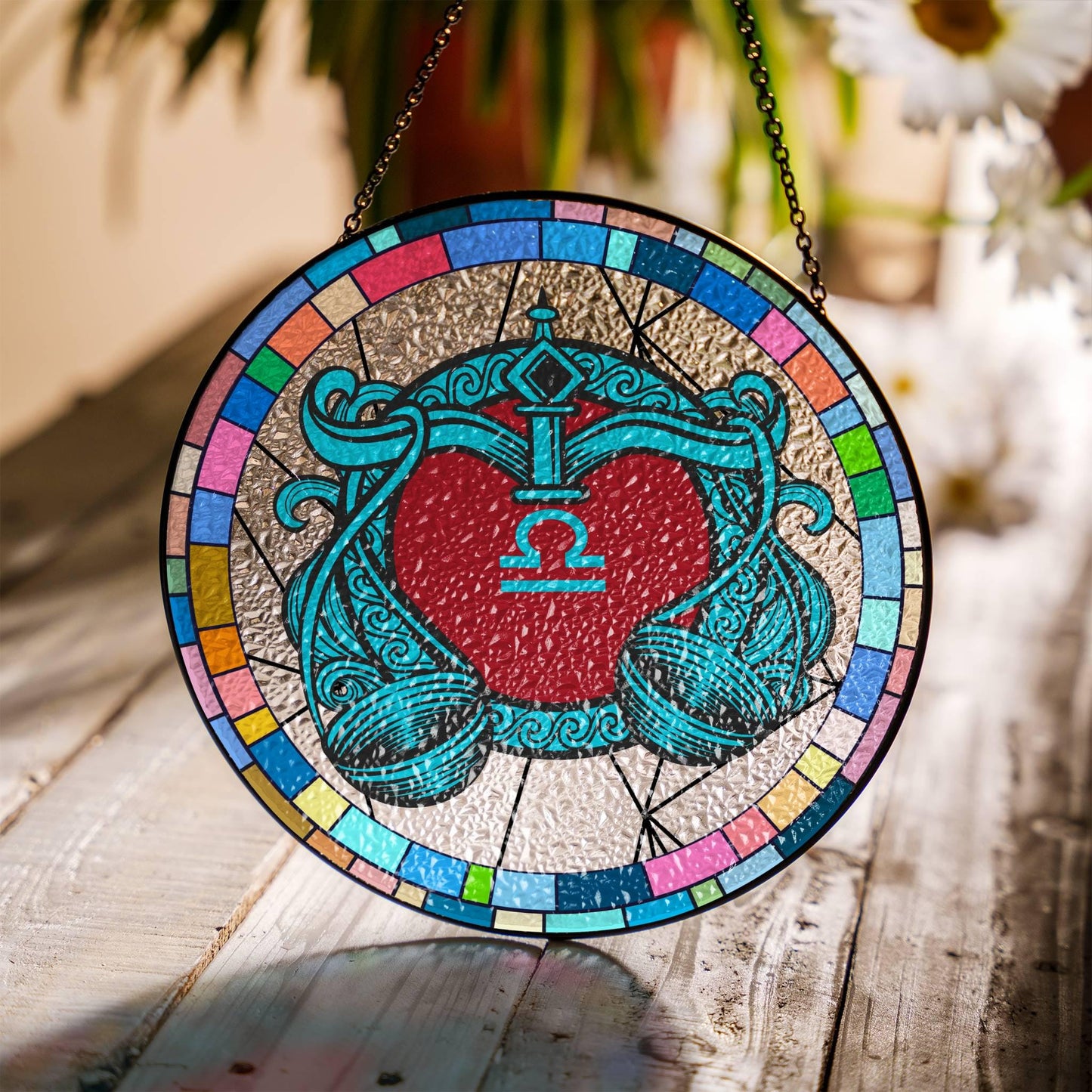 Gemini Stained Glass Zodiac SunCatcher LightCatcher Gemini Window Hanging