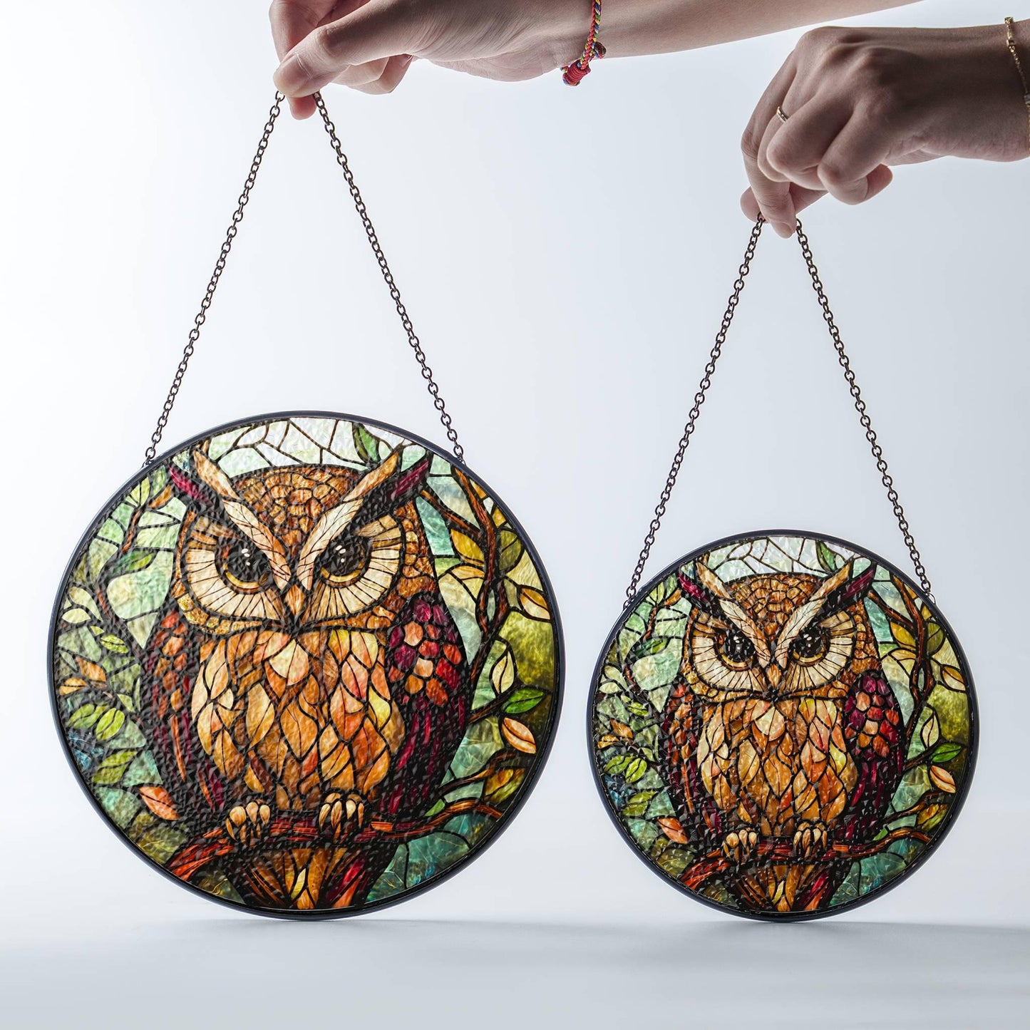 Owl Stained Glass Sun Catcher - Bird Lover Window Decoration