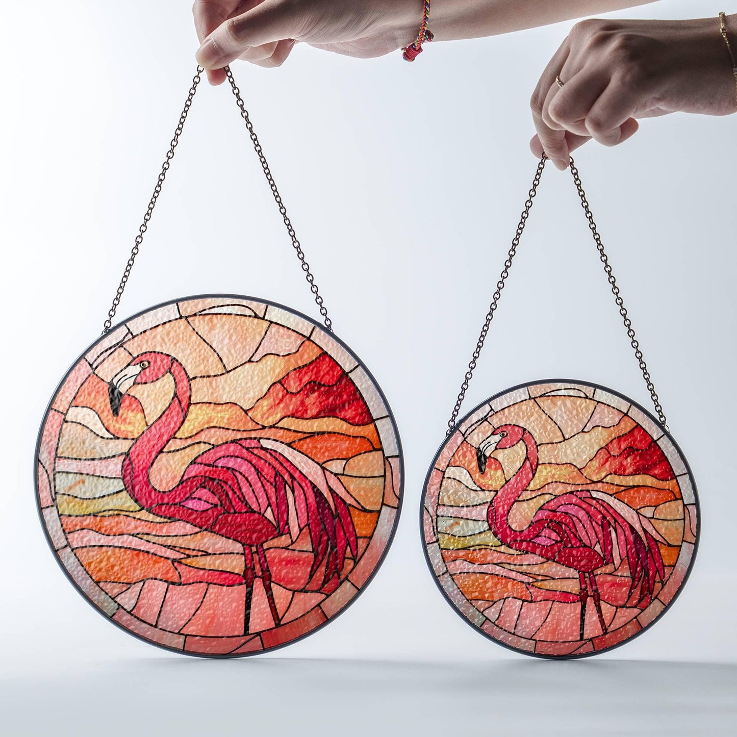 Flamingo Stained Glass Sun Catcher Bird Light Catcher Window Hanging Flamingo Home Decoration