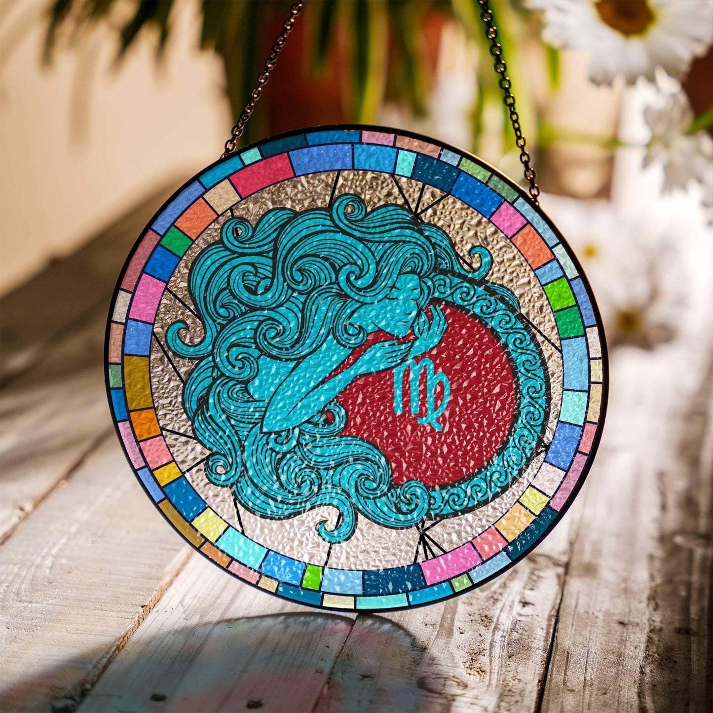 Sagittarius Stained Glass Zodiac SunCatcher Sagittarius Window Hanging Art