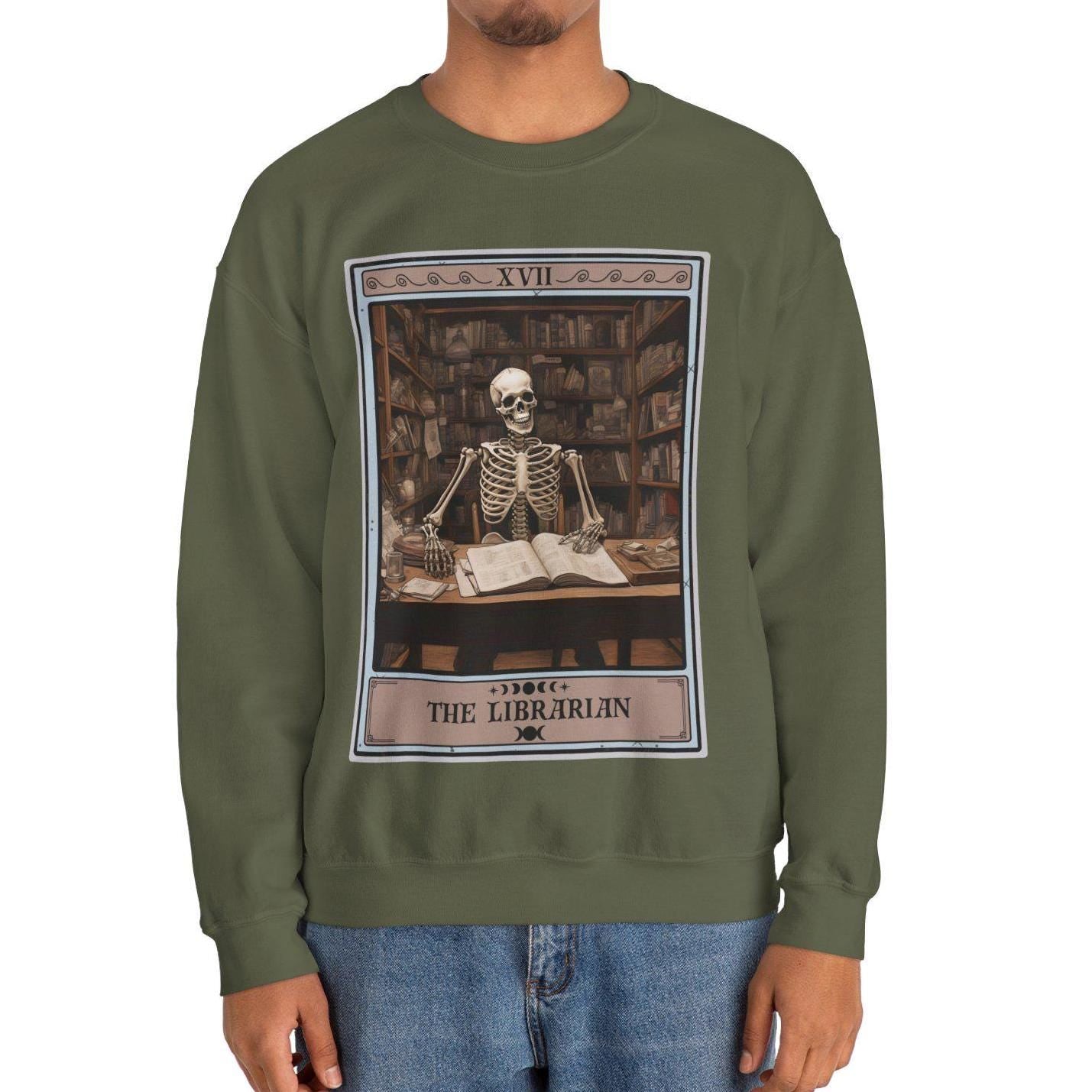 The Librarian Tarot Card Sweatshirt, Book Lover Reading Sweater