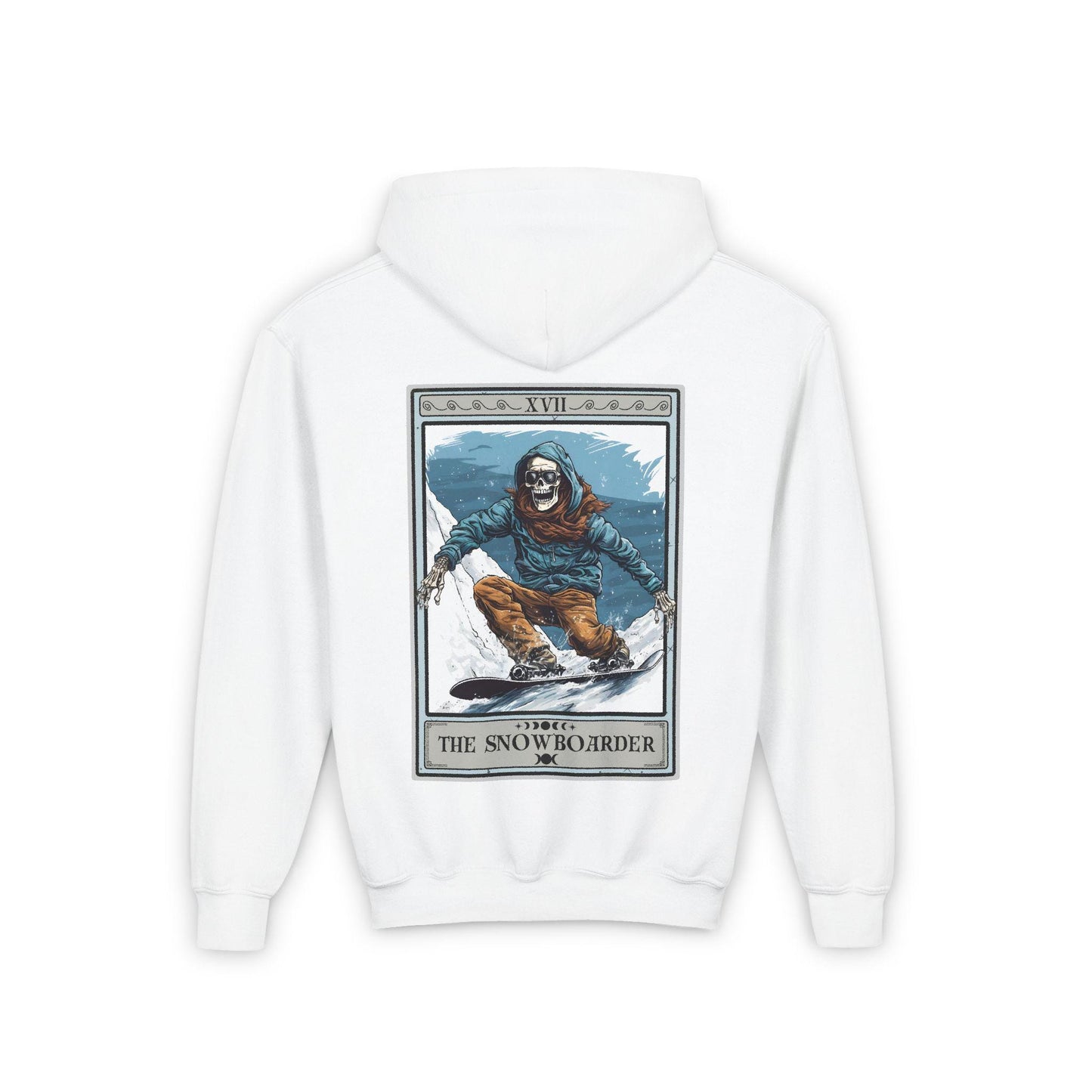 Snowboarder Tarot Youth Hoodie - Skeleton Design Sweatshirt