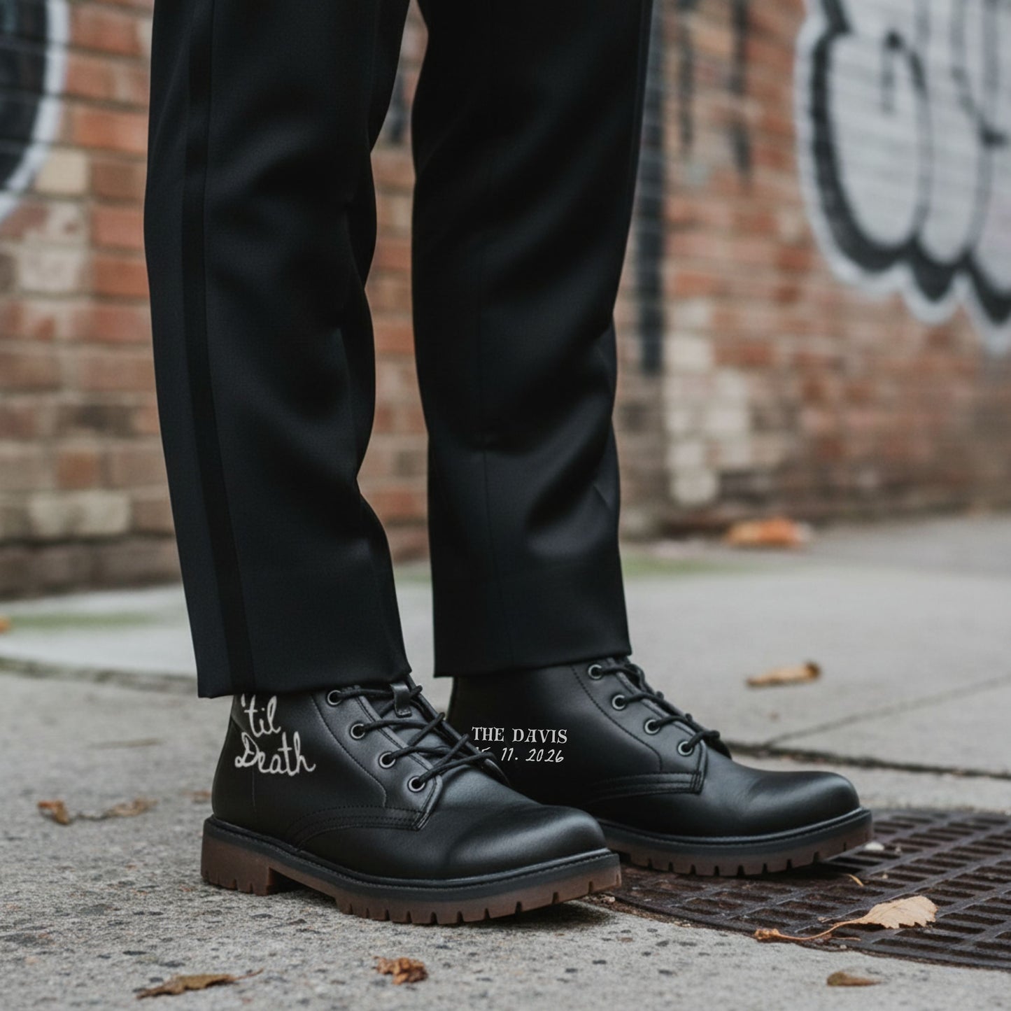 Til Death Custom Bride and Groom Boots, Wedding Boots