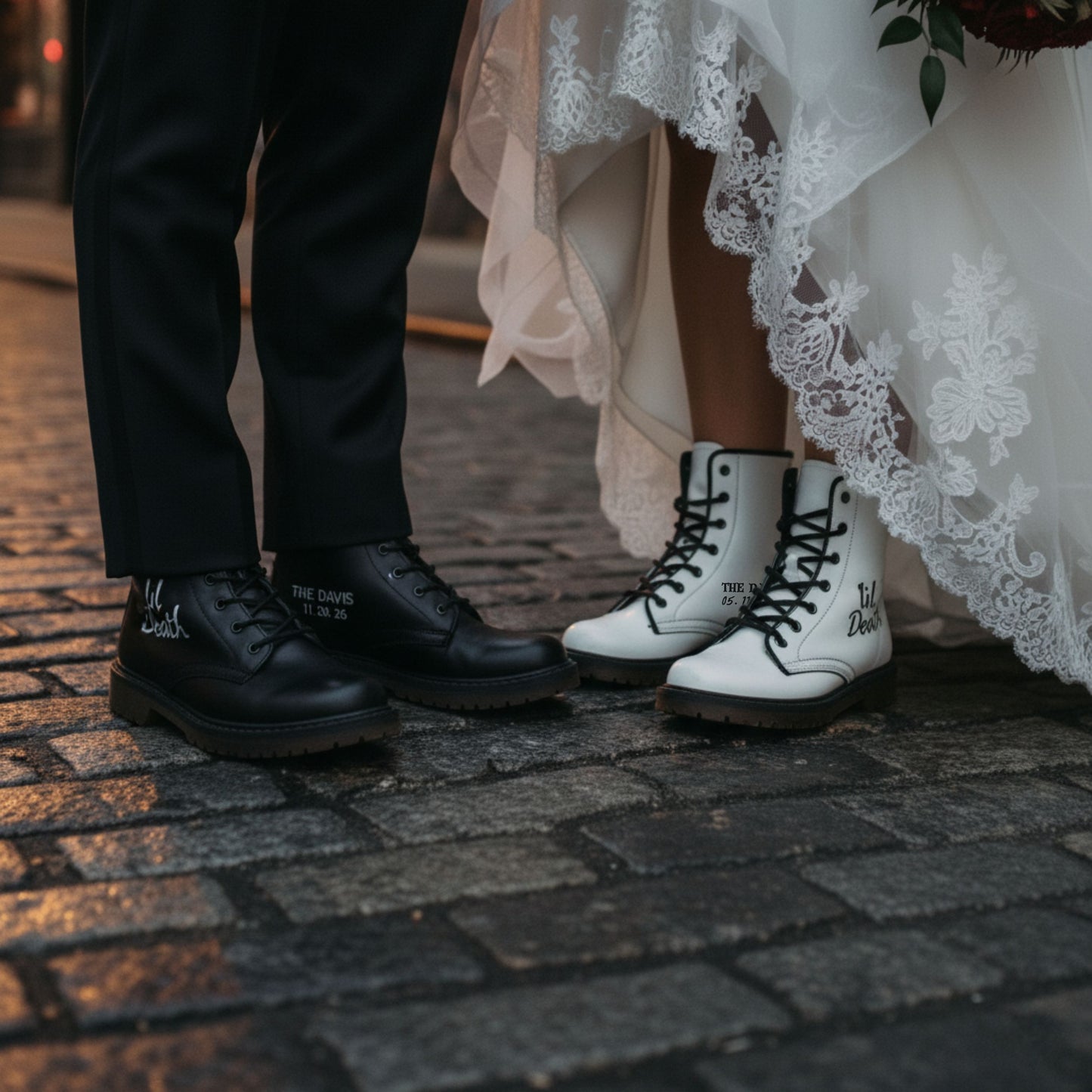 Til Death Custom Bride and Groom Boots, Wedding Boots