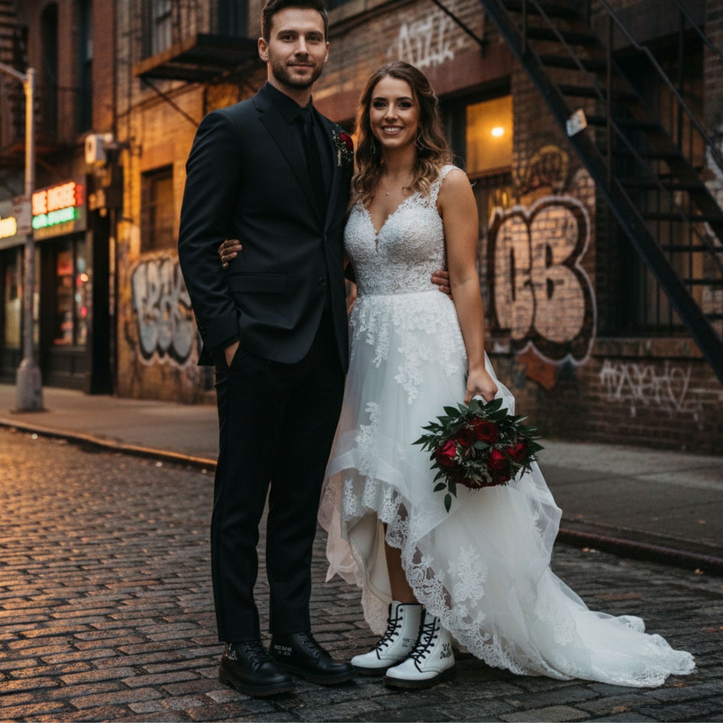 Til Death Custom Bride and Groom Boots, Wedding Boots