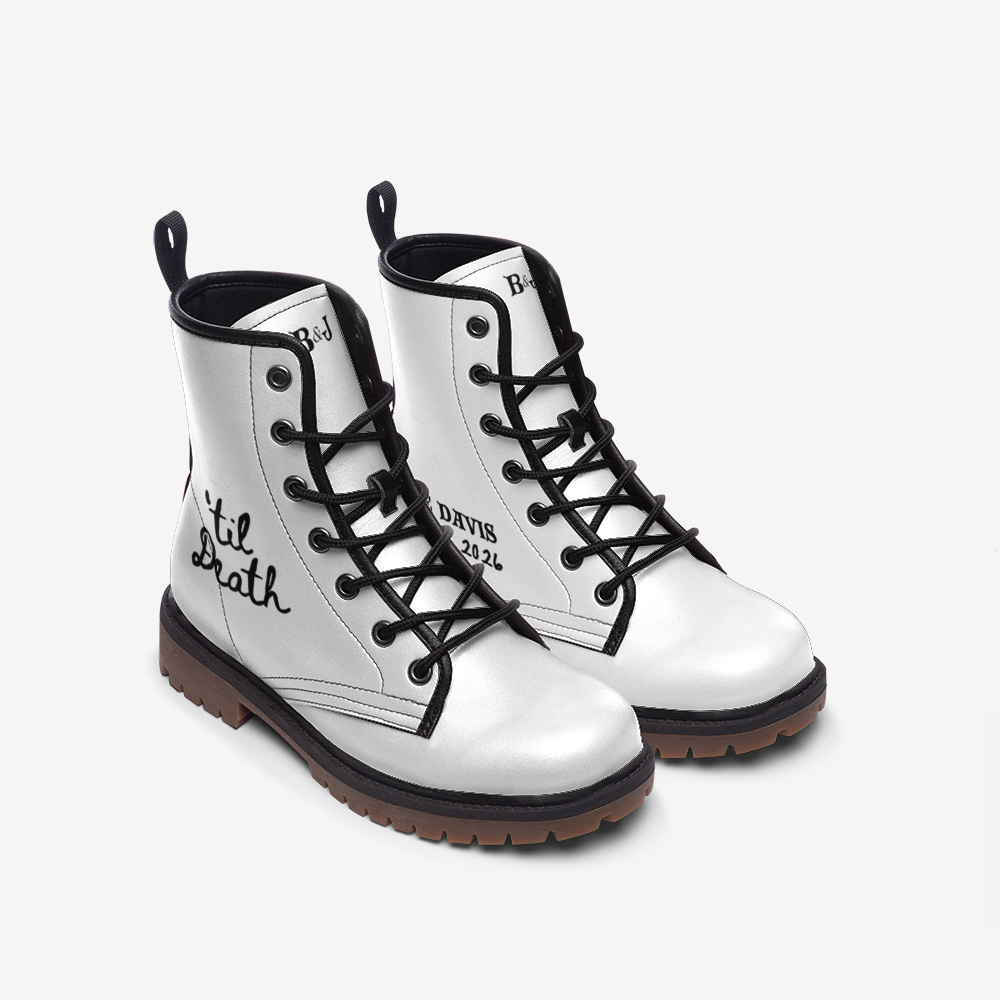 Til Death Custom Bride and Groom Boots, Wedding Boots