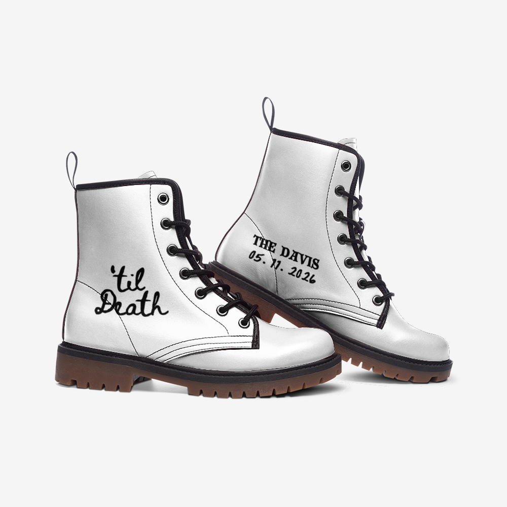 Til Death Custom Bride and Groom Boots, Wedding Boots