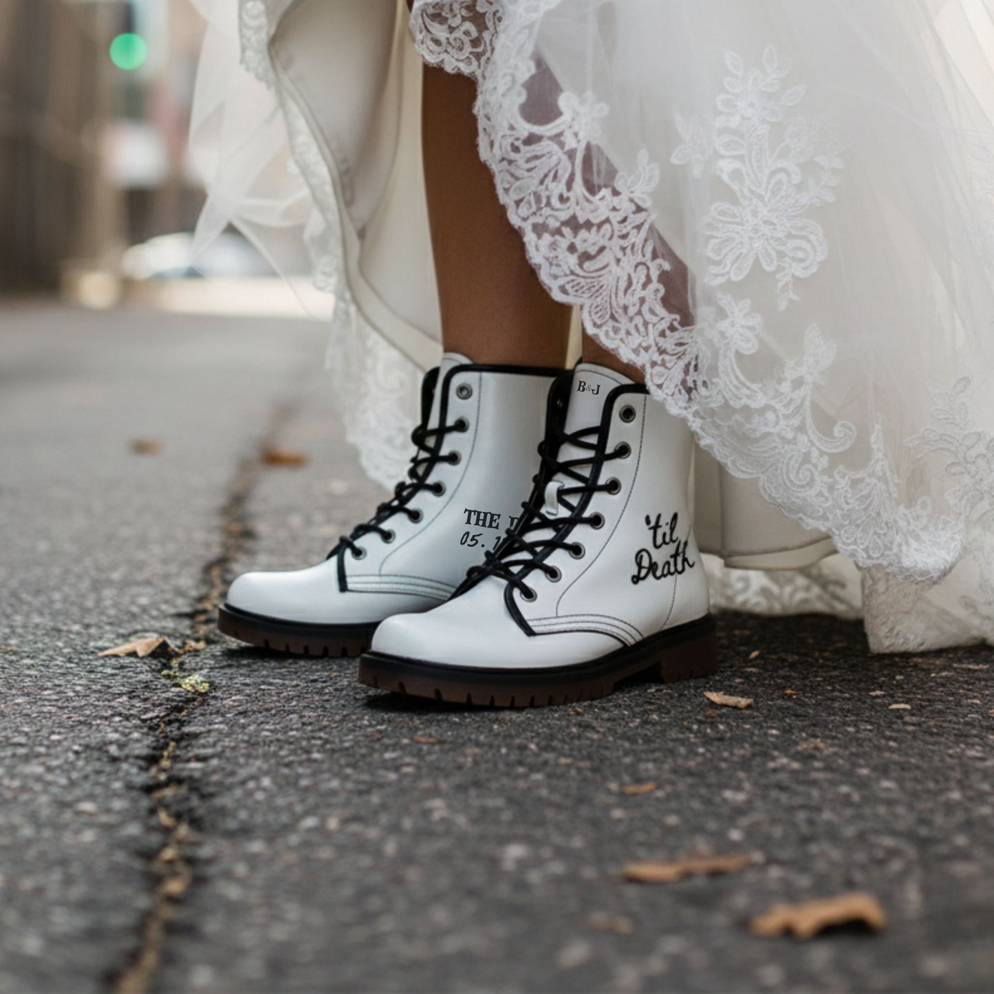 Til Death Custom Bride and Groom Boots, Wedding Boots