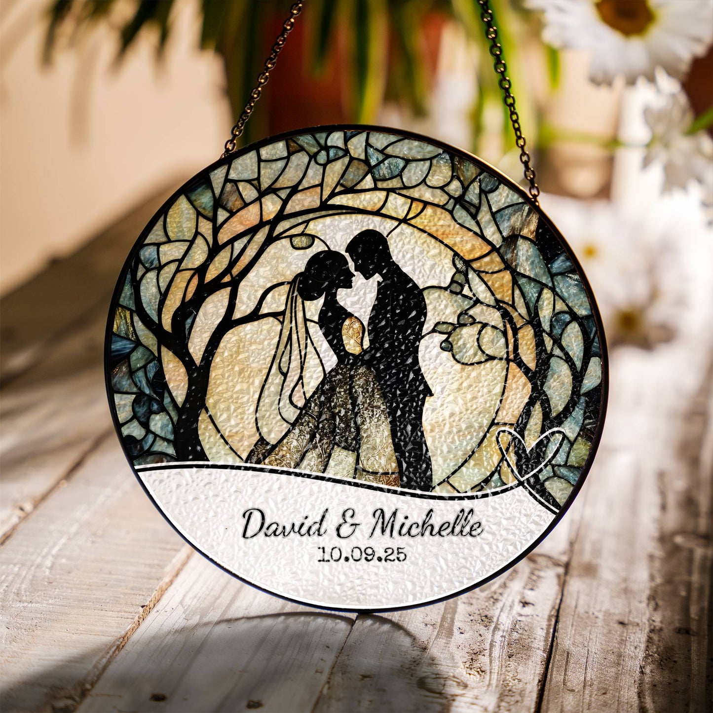 Wedding Suncatcher Bride and Groom Personalized Gift