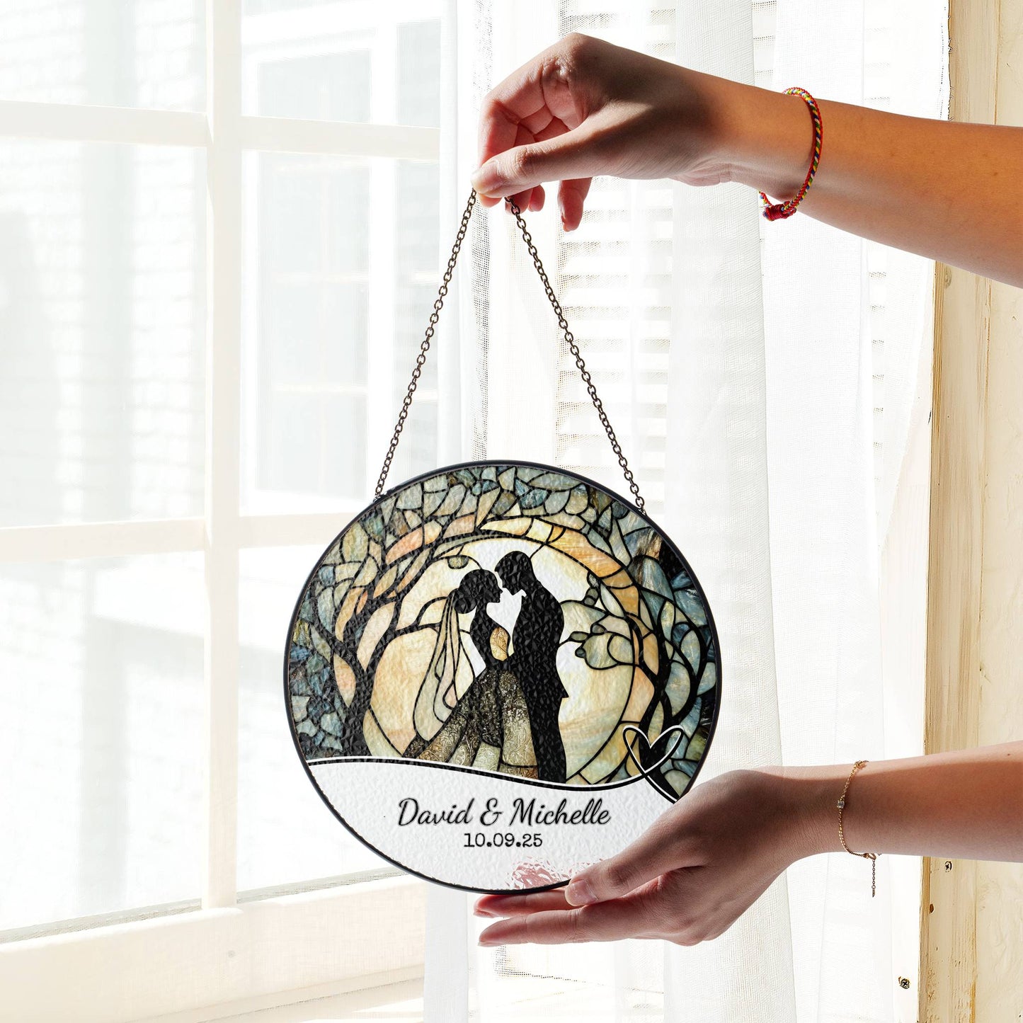 Wedding Suncatcher Bride and Groom Personalized Gift