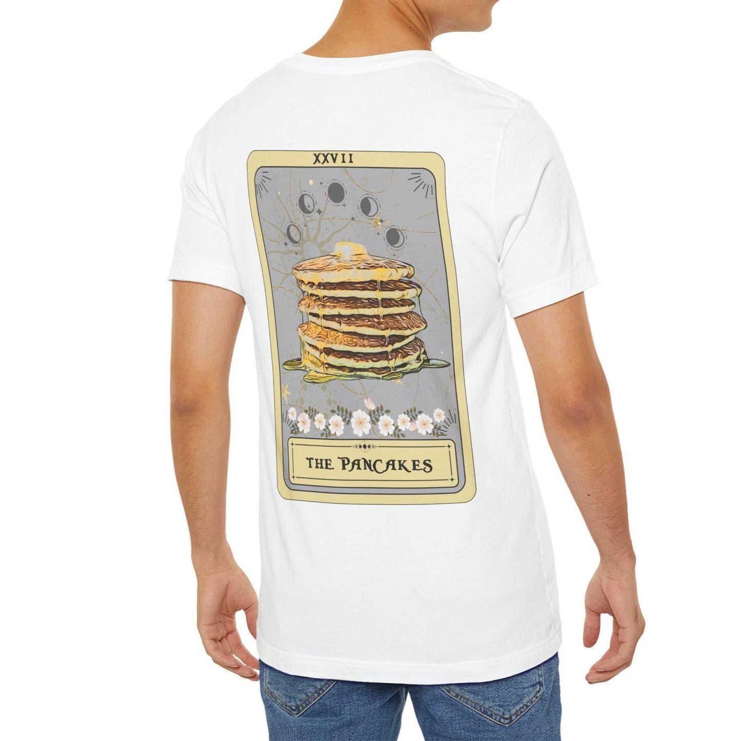 Pancakes Tarot Card Shirt - Back Print Breakfast Tee for Pancakes Lovers